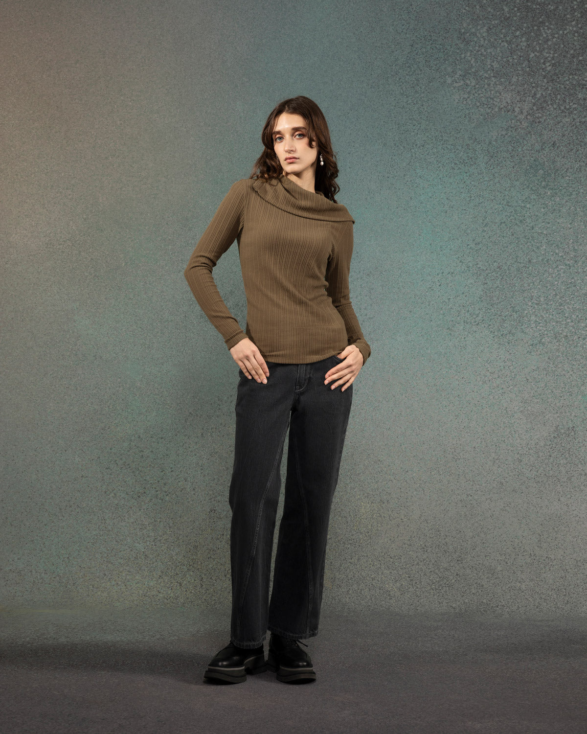 Drop Needle LS Turtleneck
