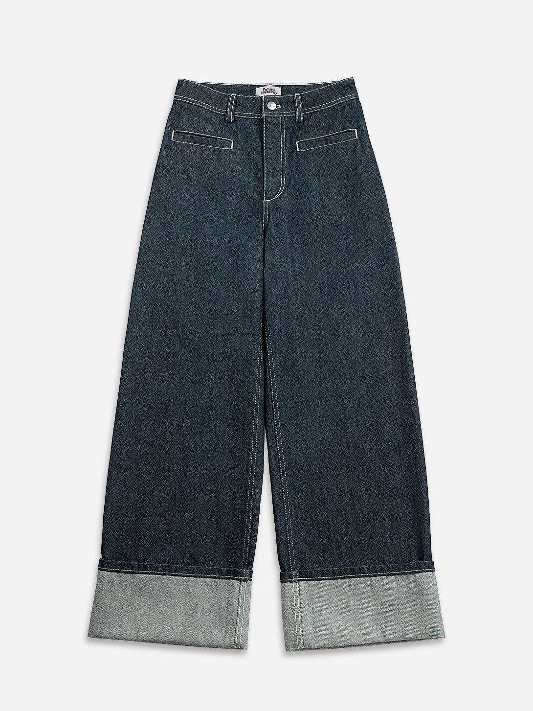 Cuffed Wide Leg Jeans