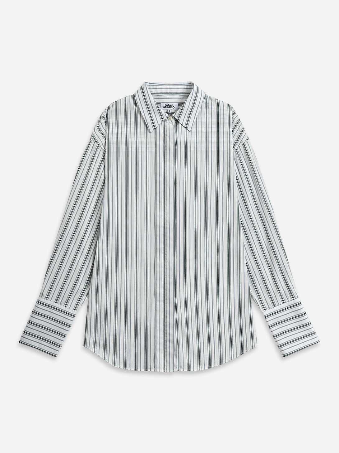 Striped Back Slit Shirt