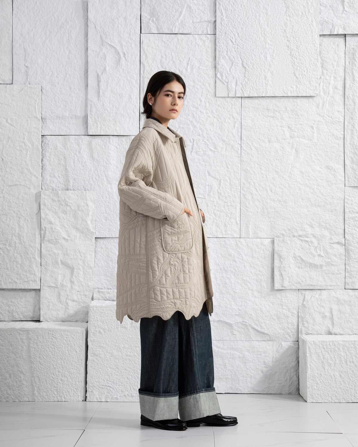 Marble Quilted Coat
