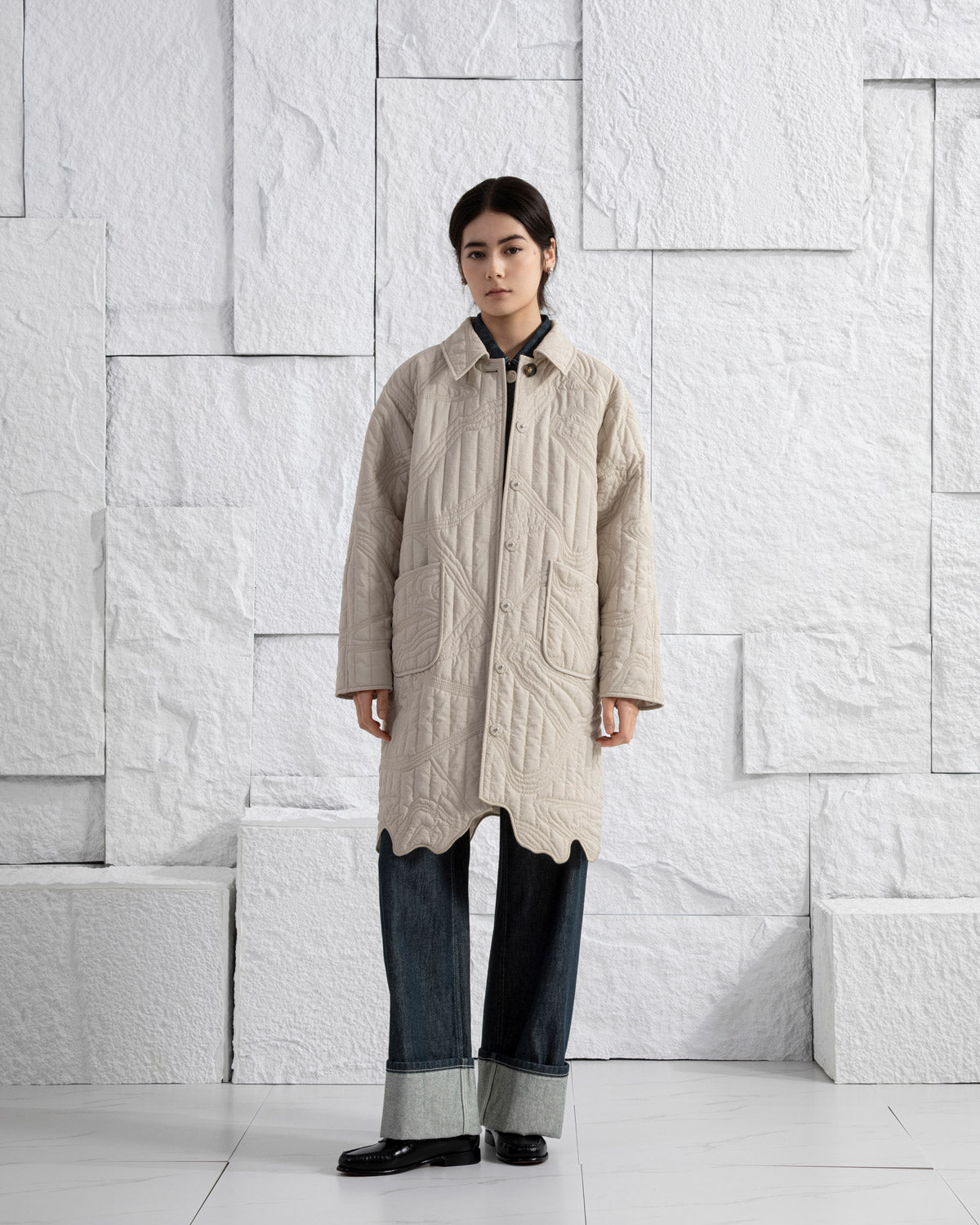 Marble Quilted Coat