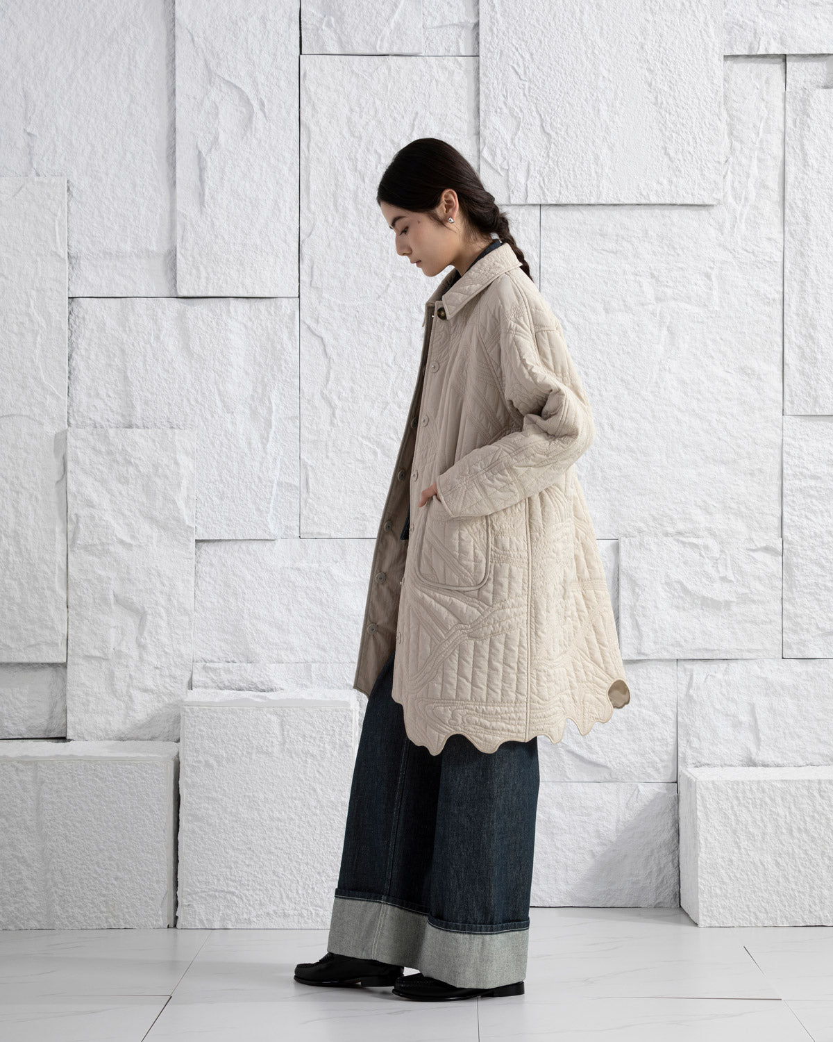 Marble Quilted Coat