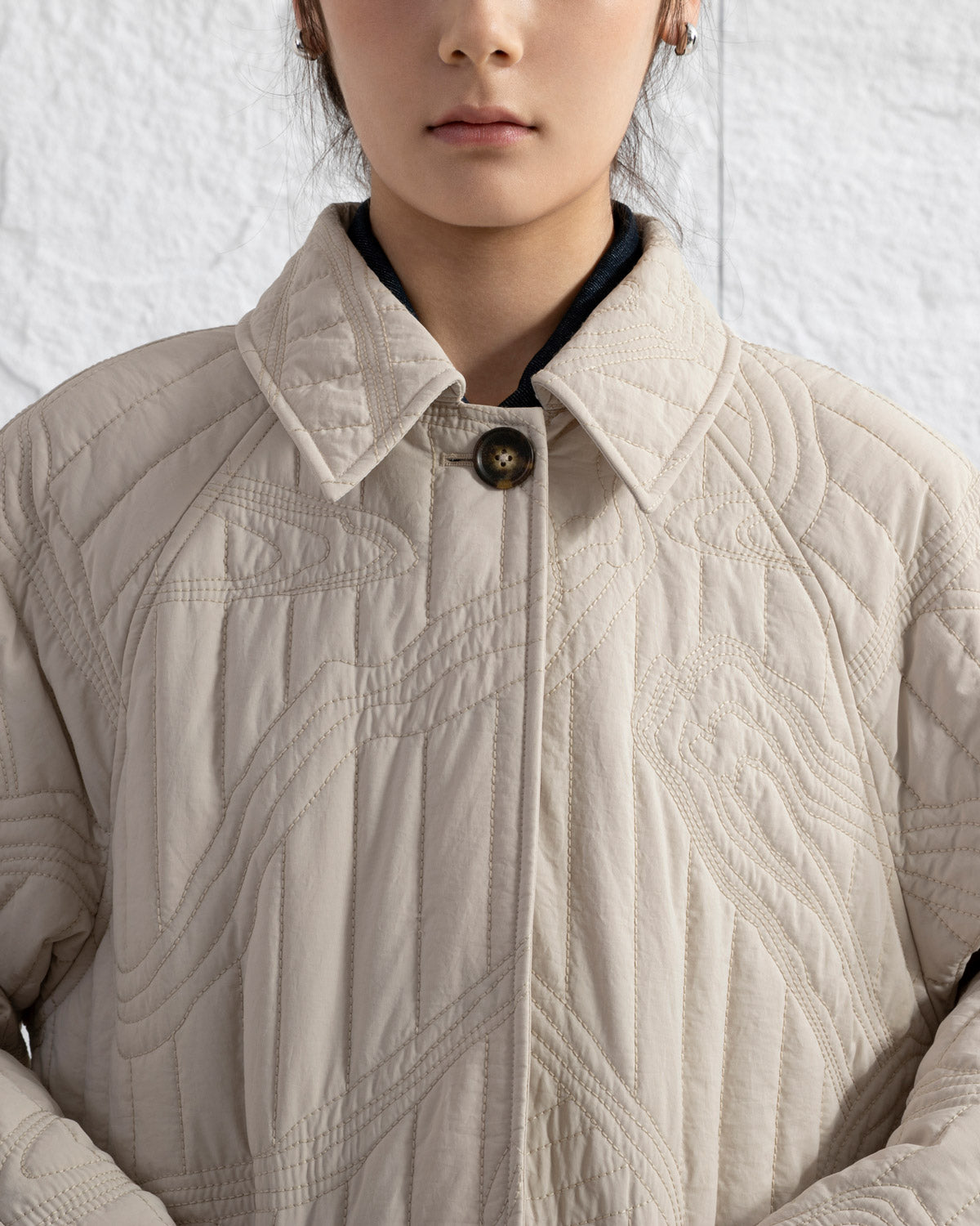 Marble Quilted Coat