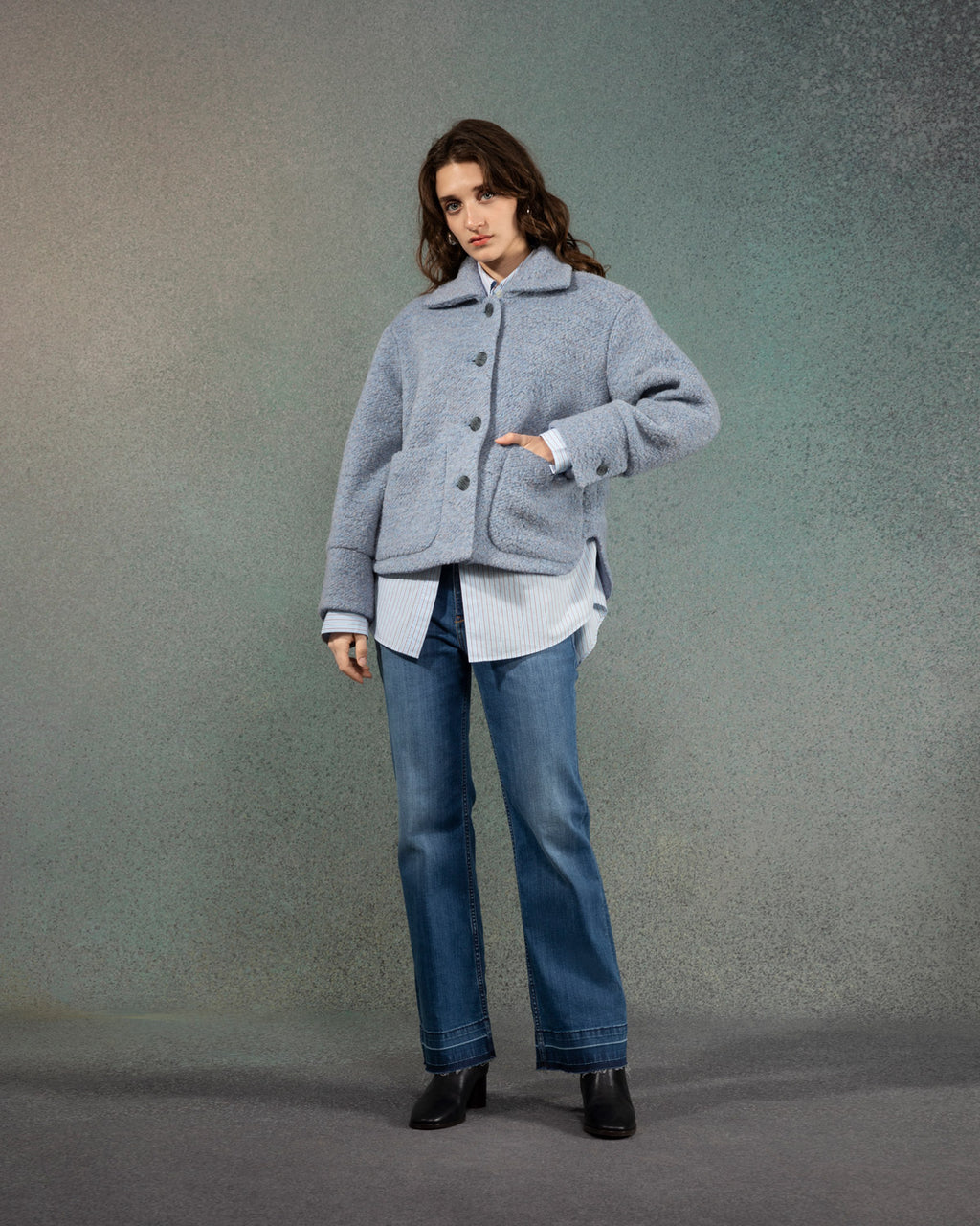 Button-up Boucle Jacket