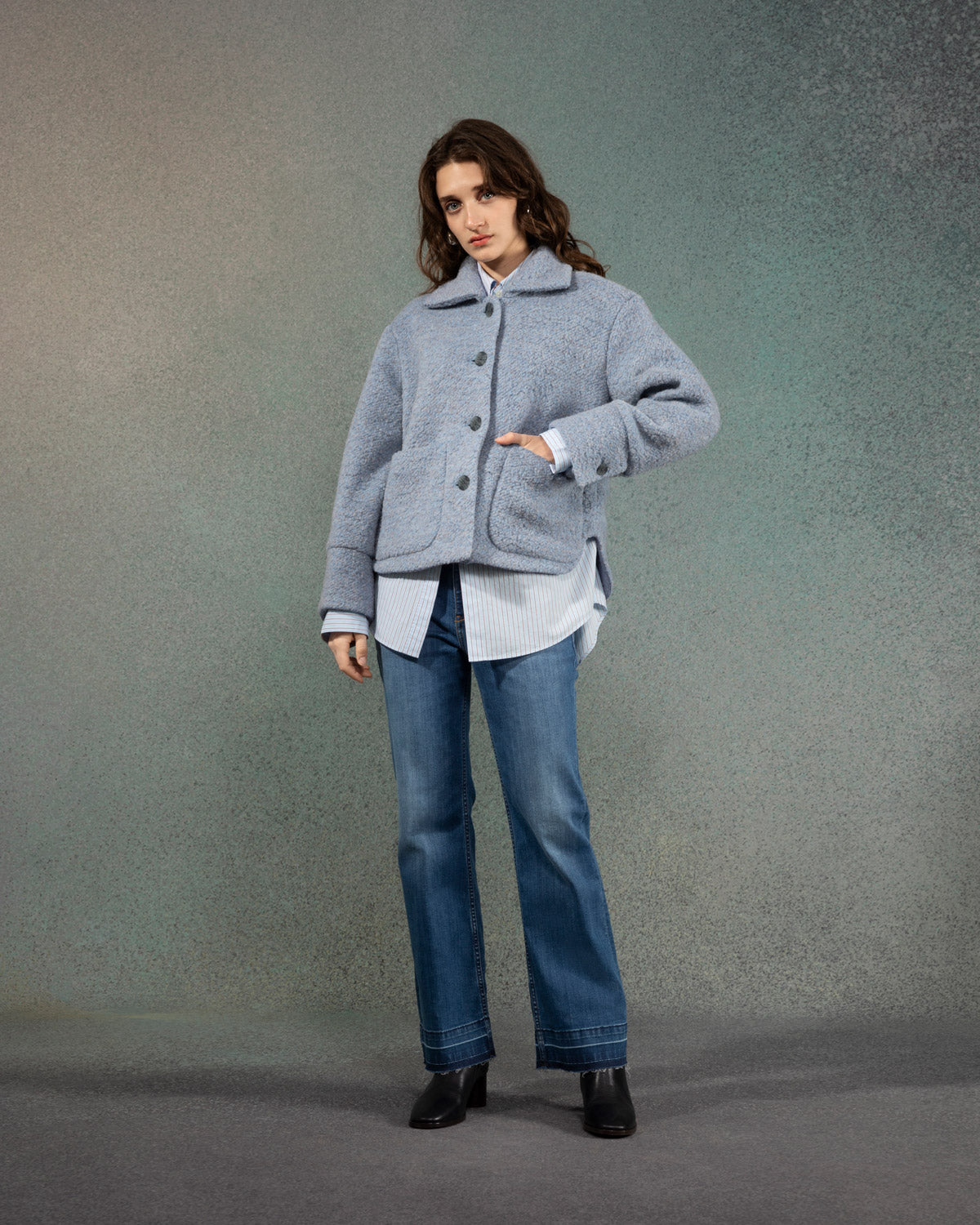 Button-up Boucle Jacket