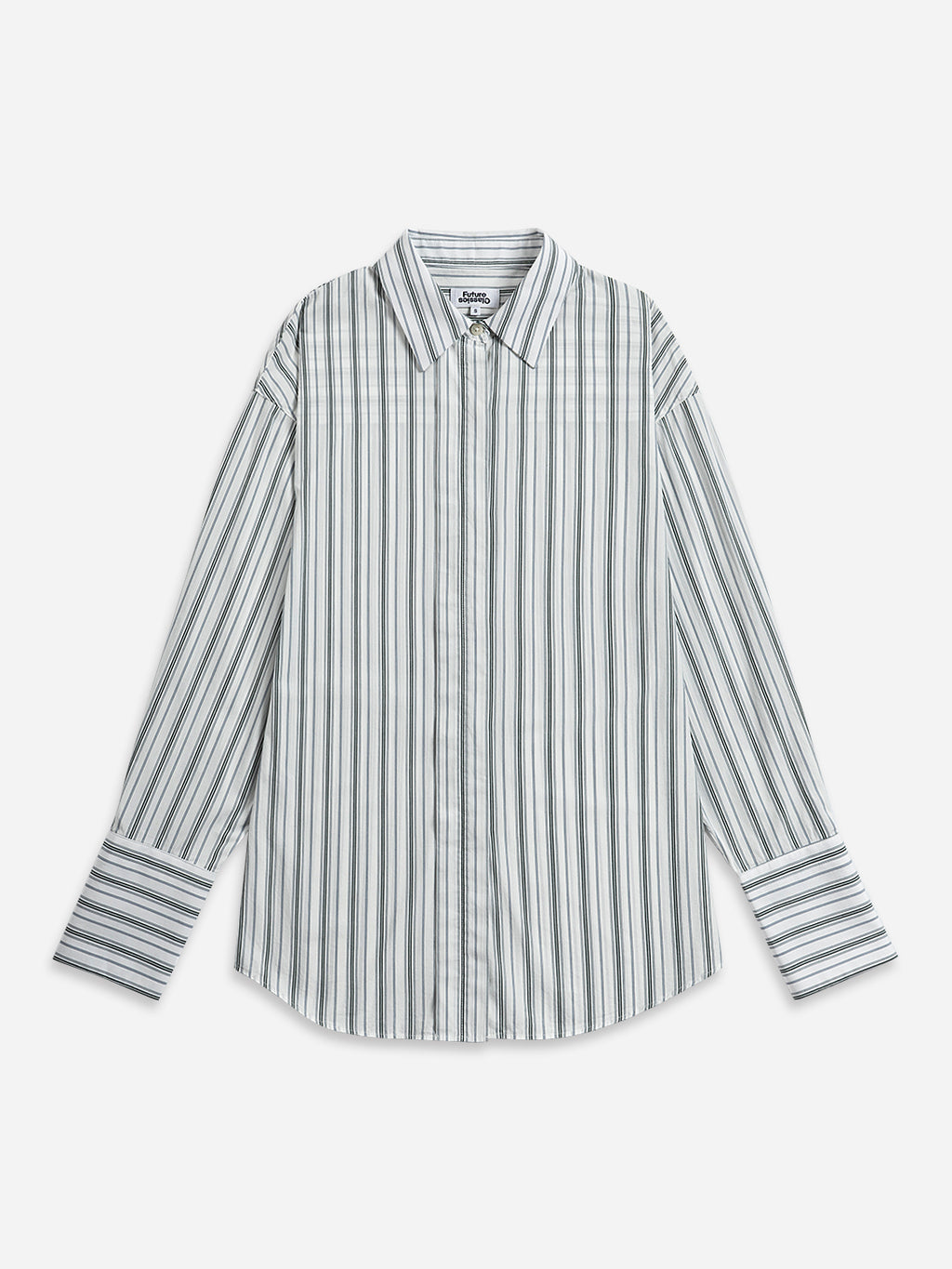 Striped Back Slit Shirt