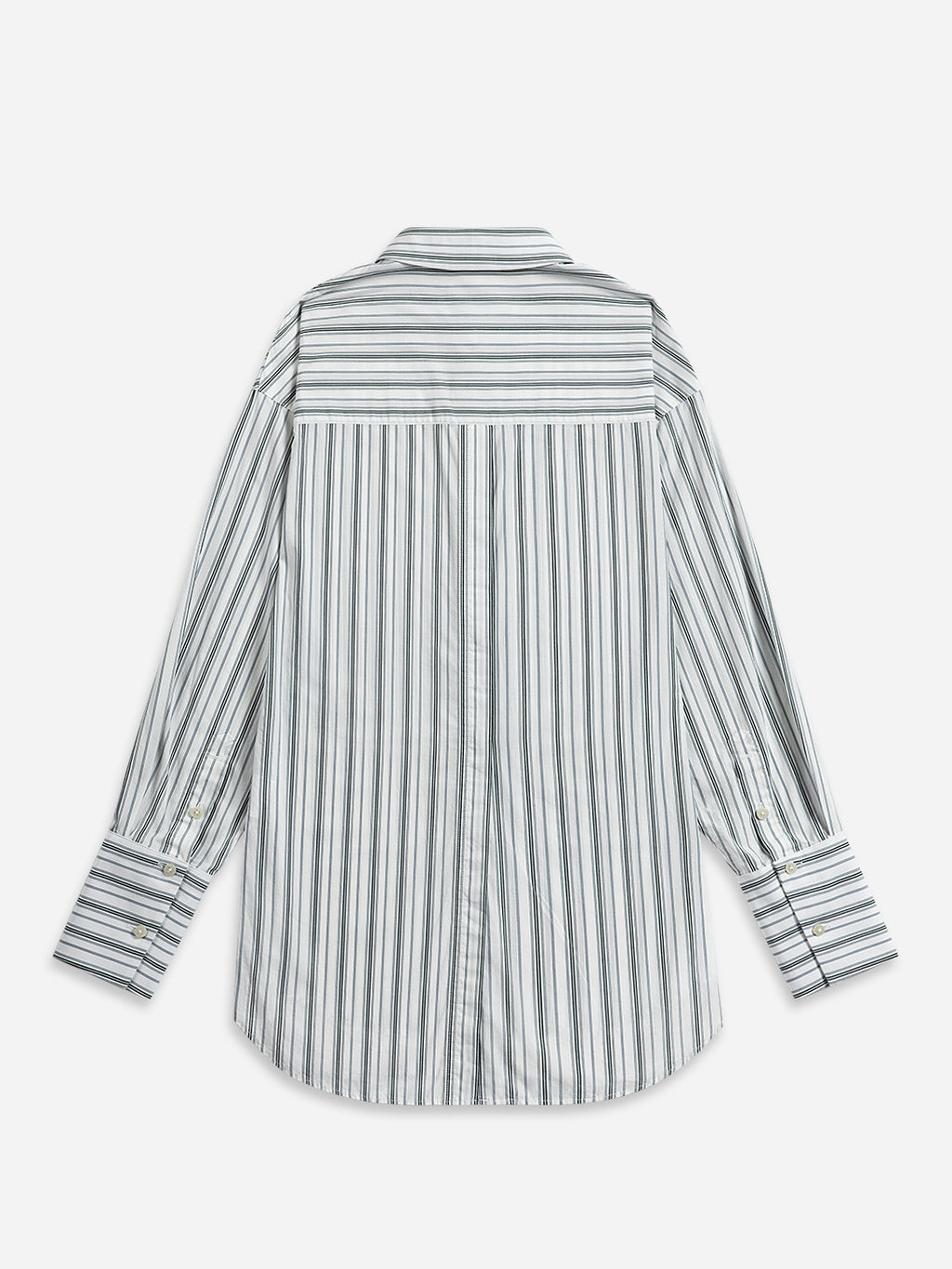 Striped Back Slit Shirt