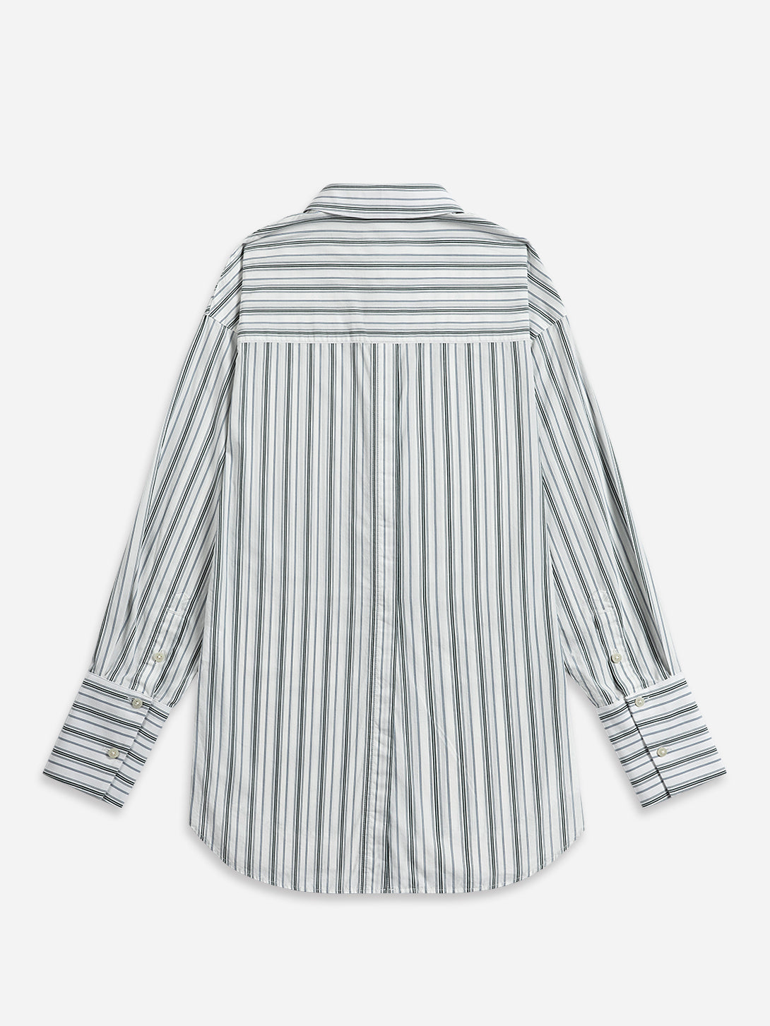 Striped Back Slit Shirt