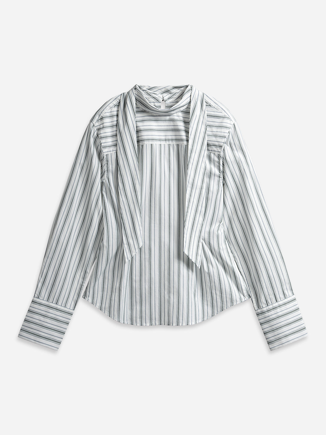 Striped Scarf-Detailed Top