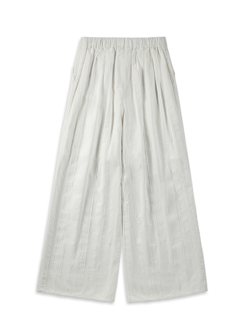 Textured Striped Pants