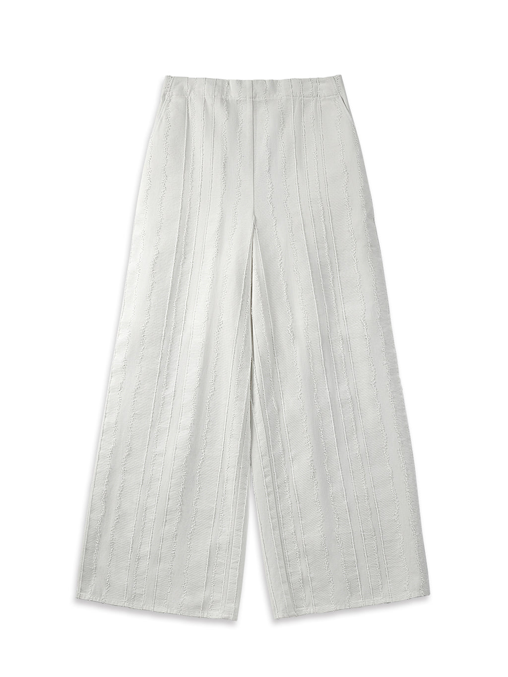Textured Striped Pants