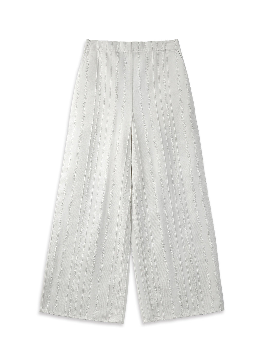 Textured Striped Pants