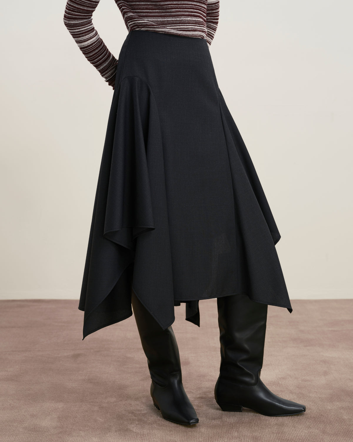 Asymmetric Drape Skirt