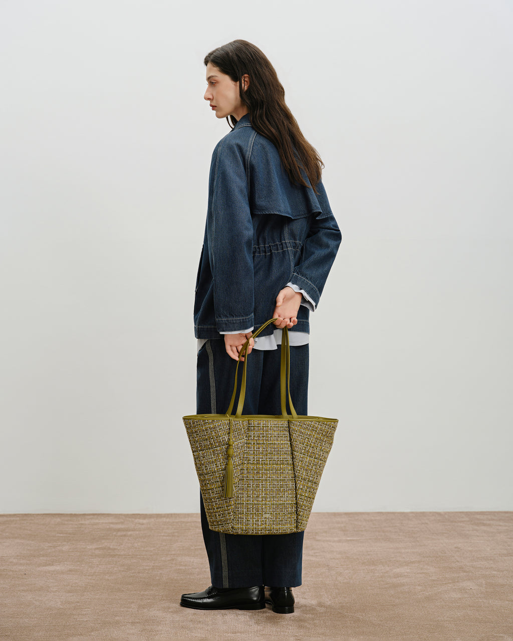 Large Lamp Shade Tweed Tote