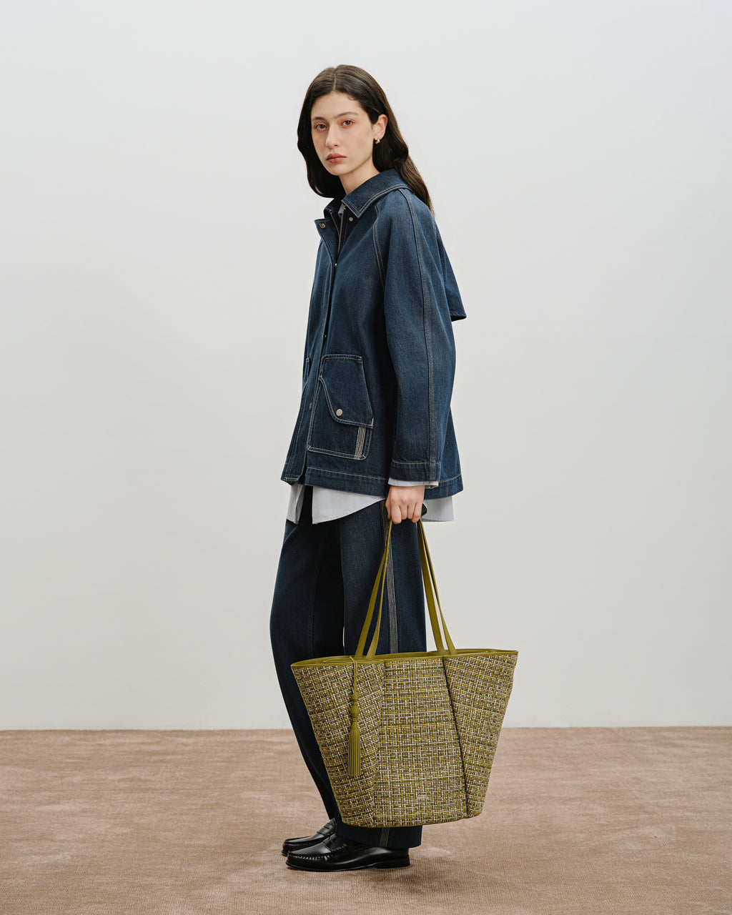 Large Lamp Shade Tweed Tote