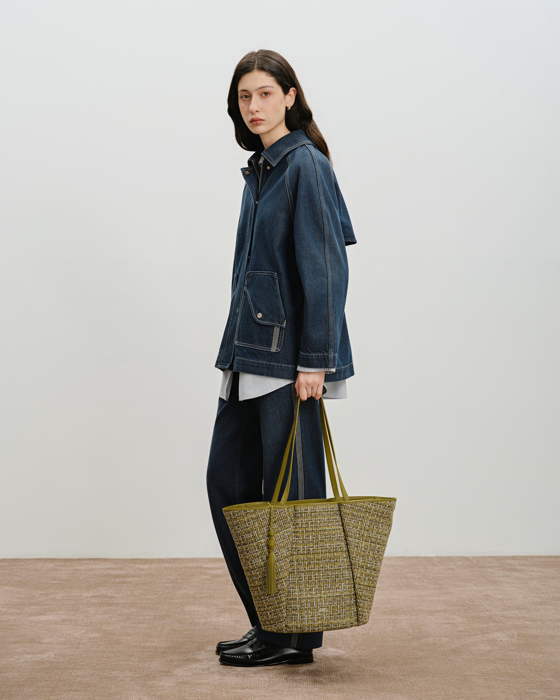Large Lamp Shade Tweed Tote