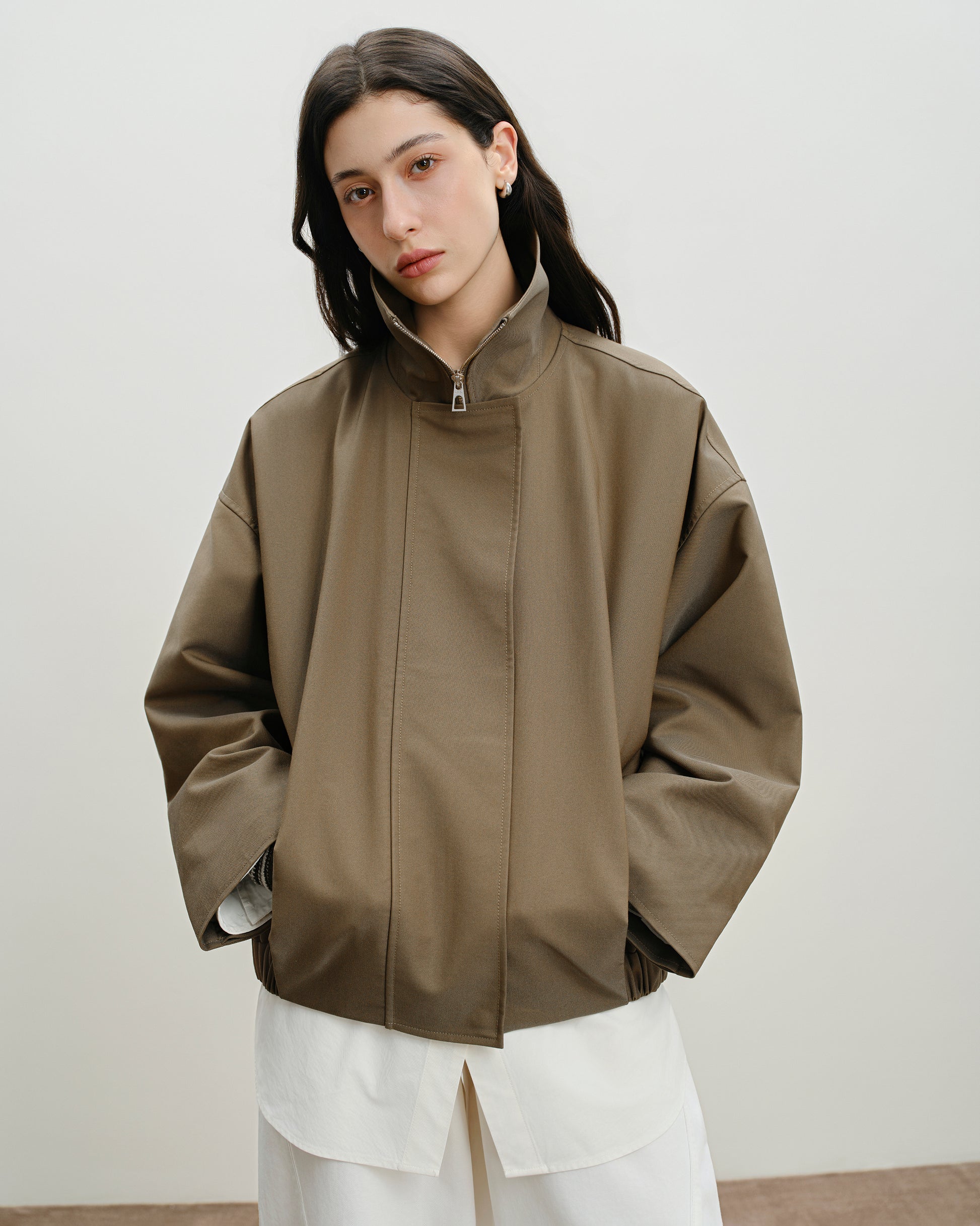 Pleated Cocoon Jacket