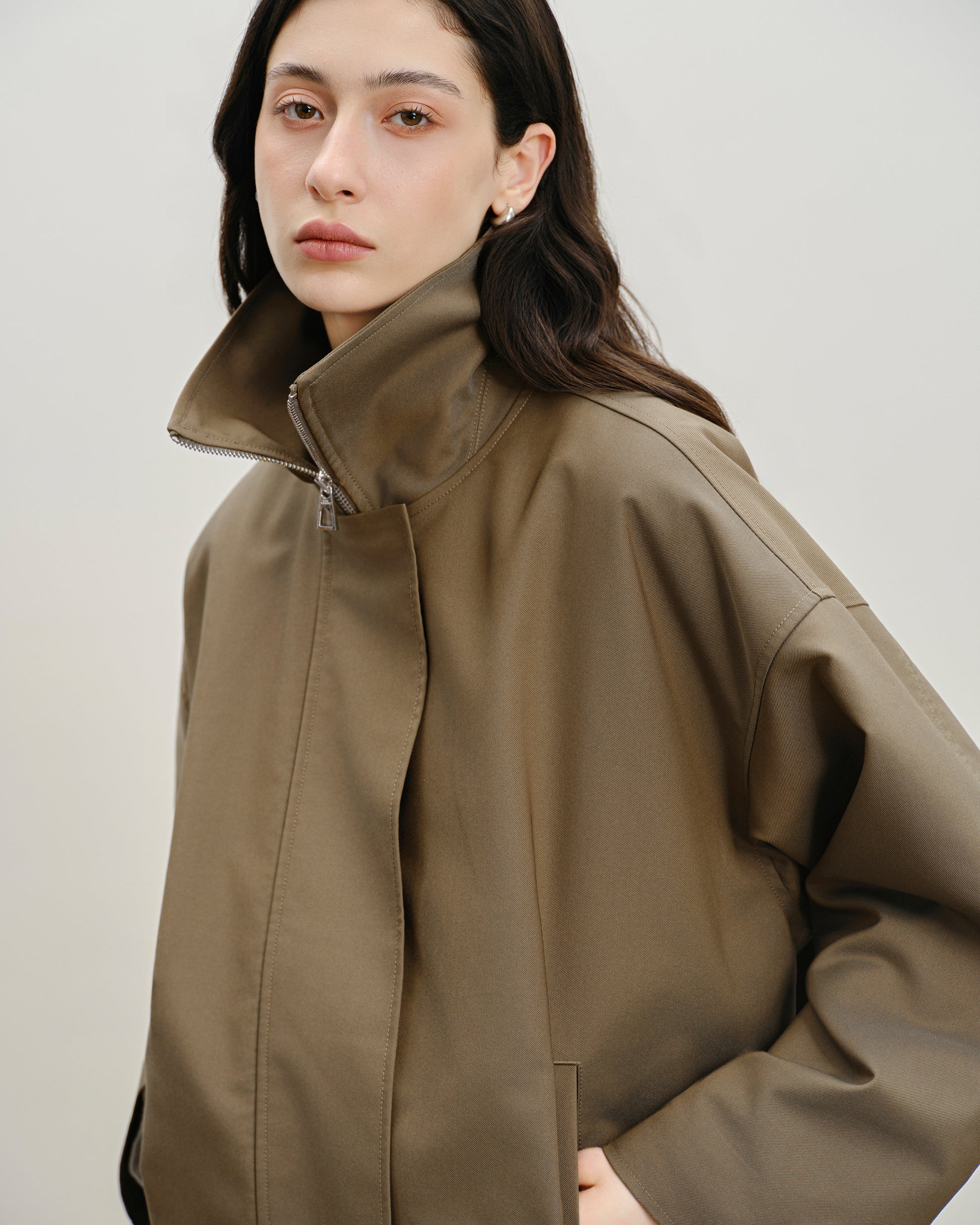 Pleated Cocoon Jacket