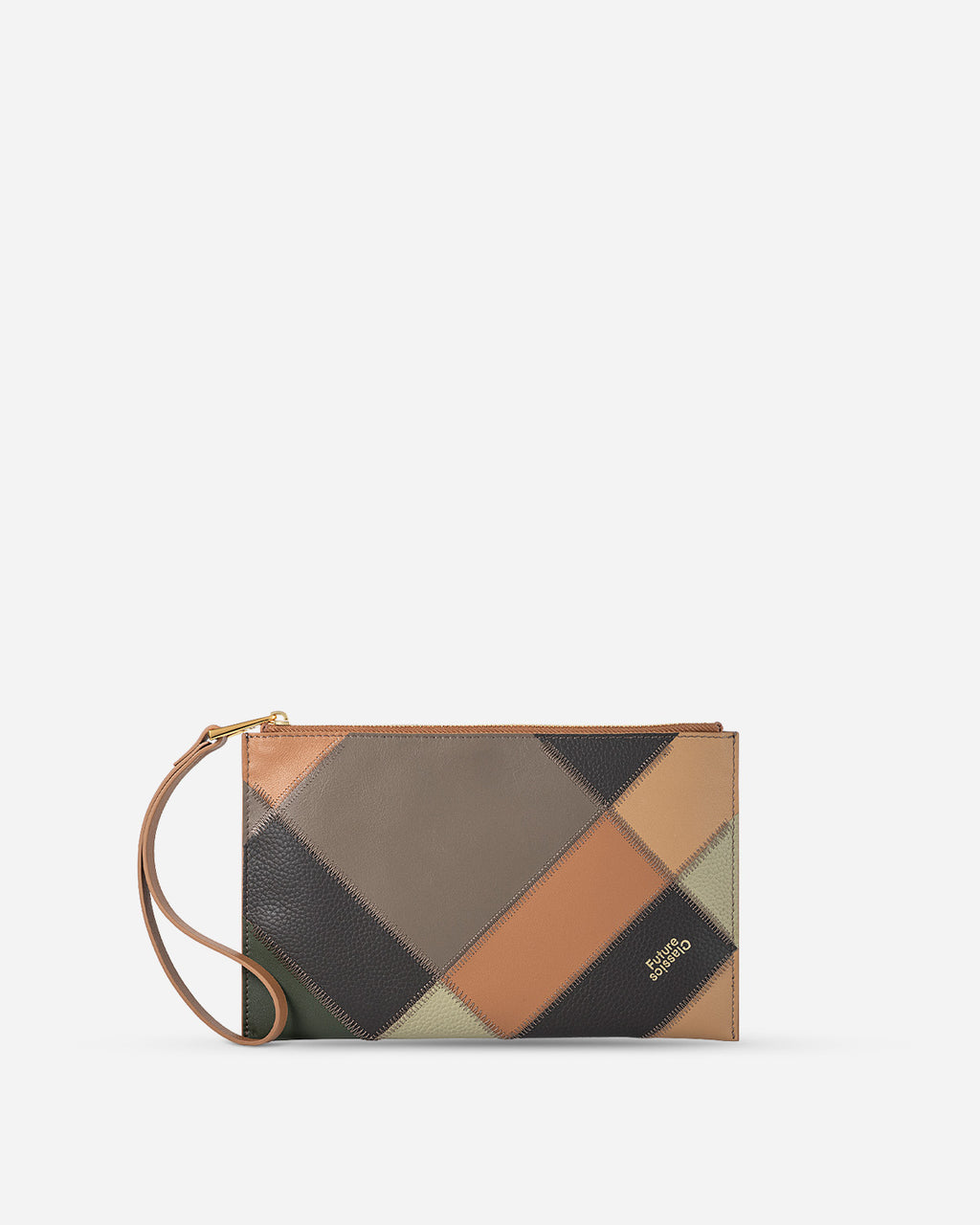 Patchwork Calf Zip Wristlet