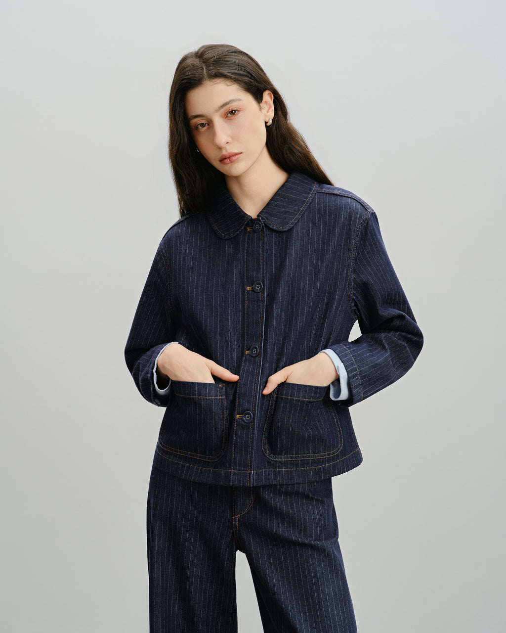 Pinstripe Peter Pan Jacket