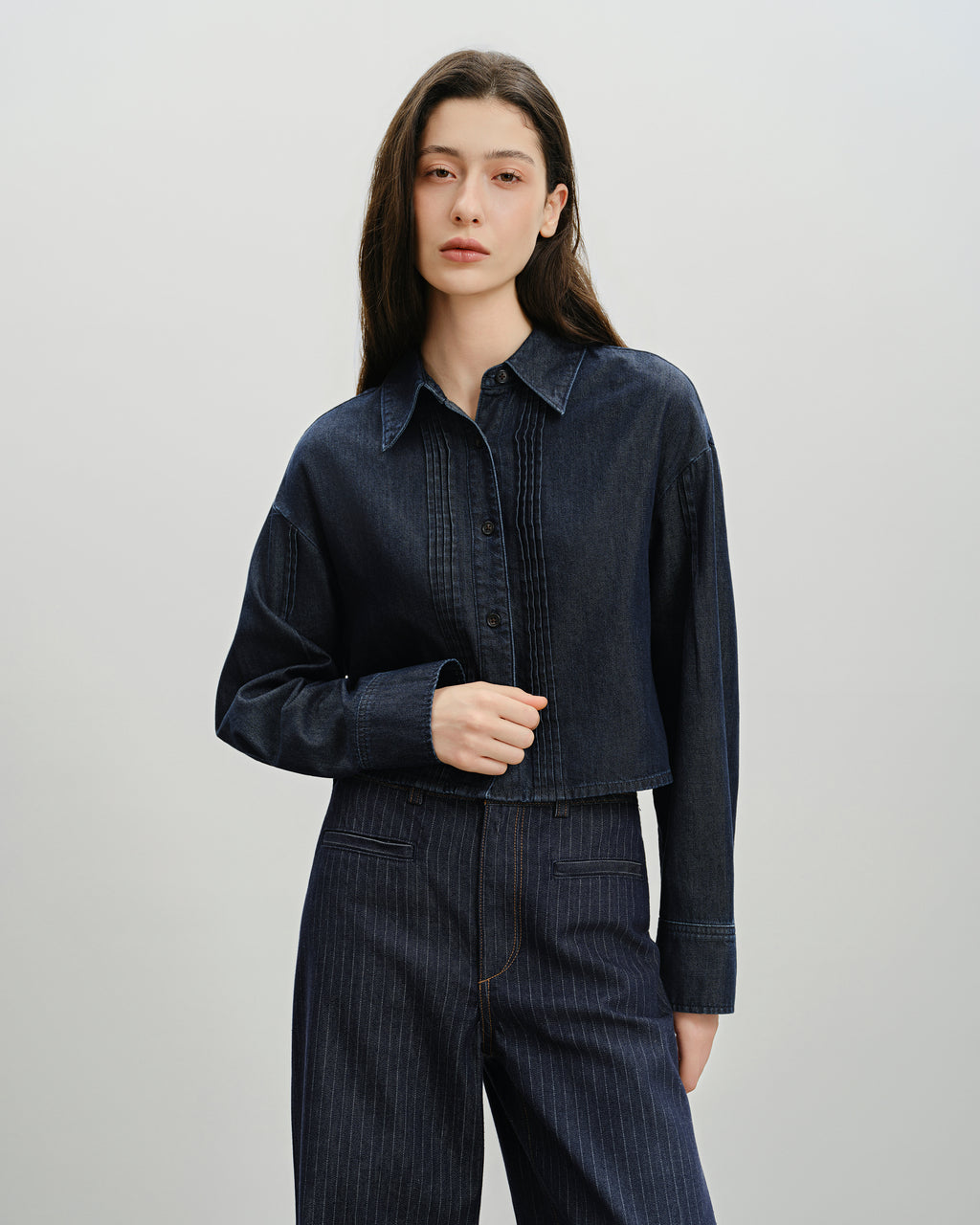 Rinse Wash Pintucks Shirt