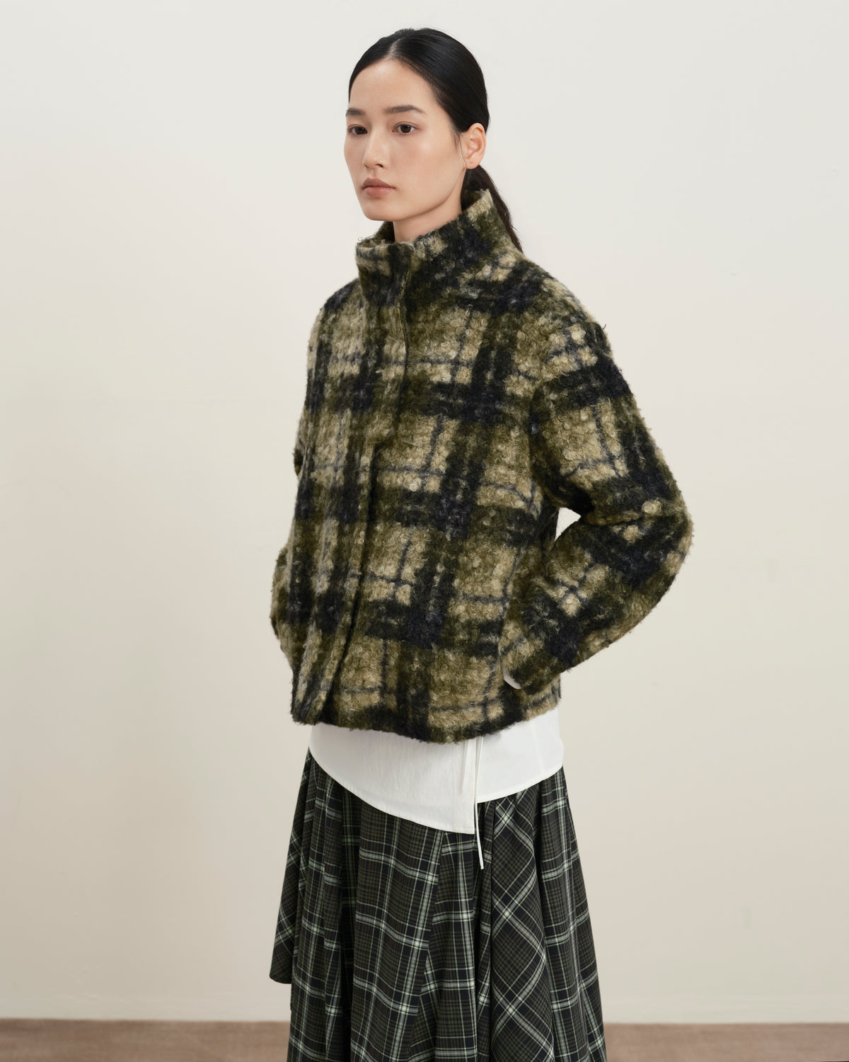 Plaid Teddy Pile Jacket