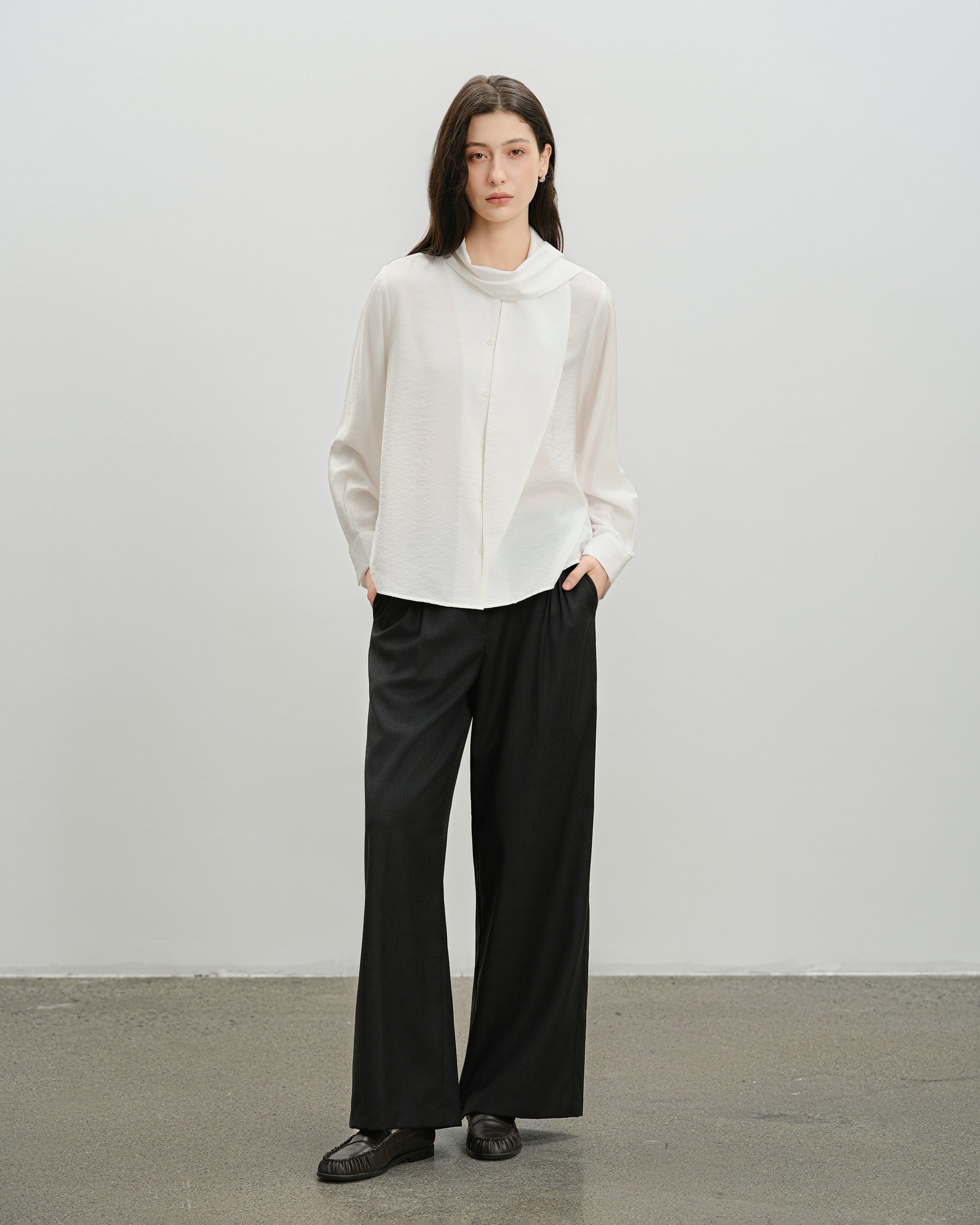 Scarf Collar Shirt