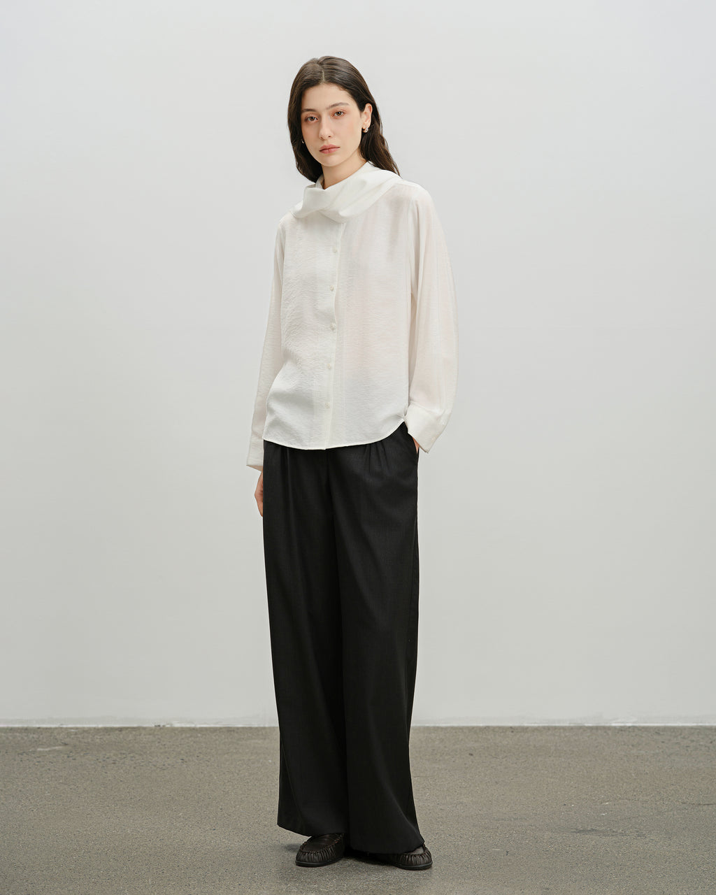 Scarf Collar Shirt