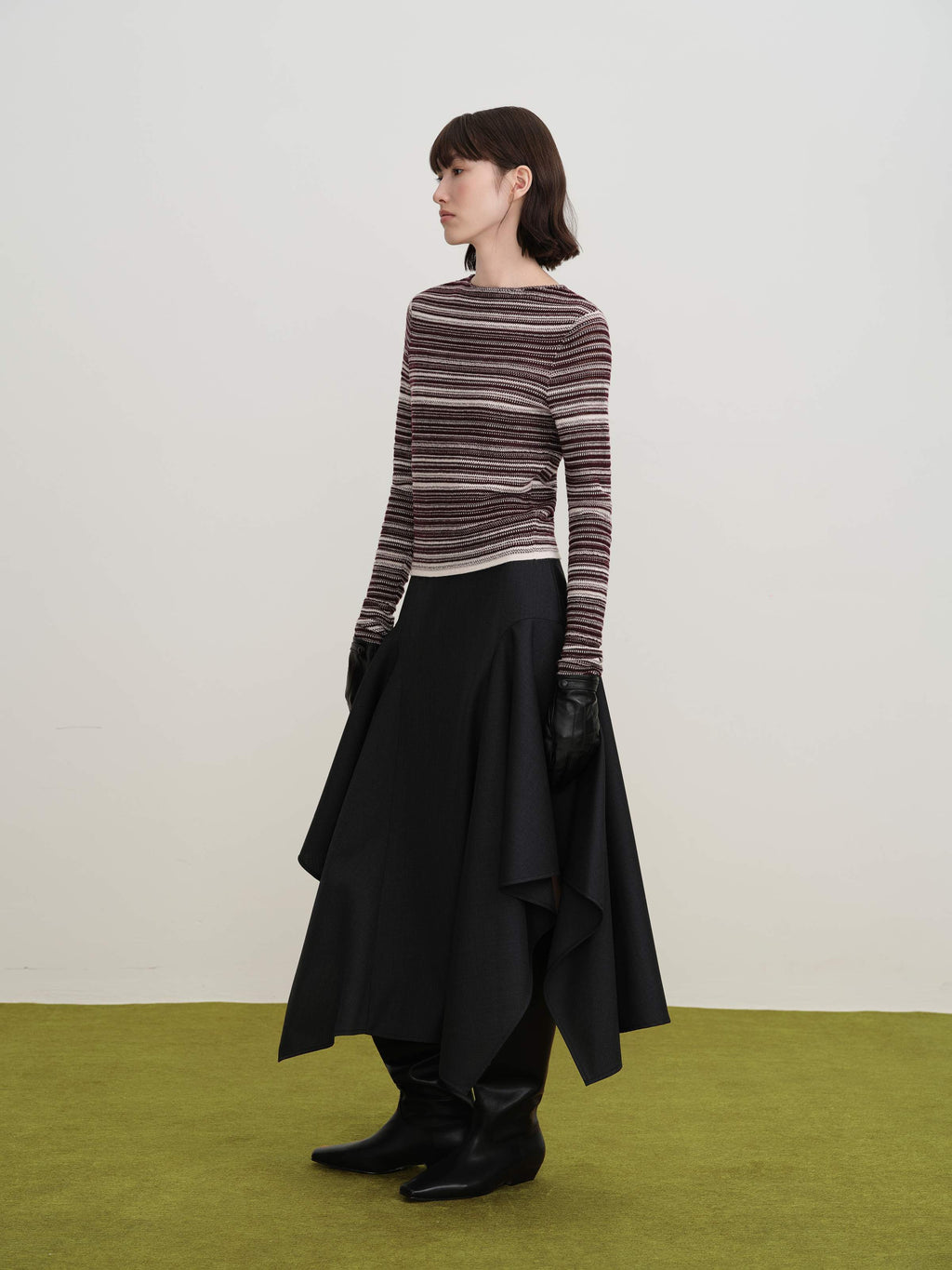 Asymmetric Drape Skirt