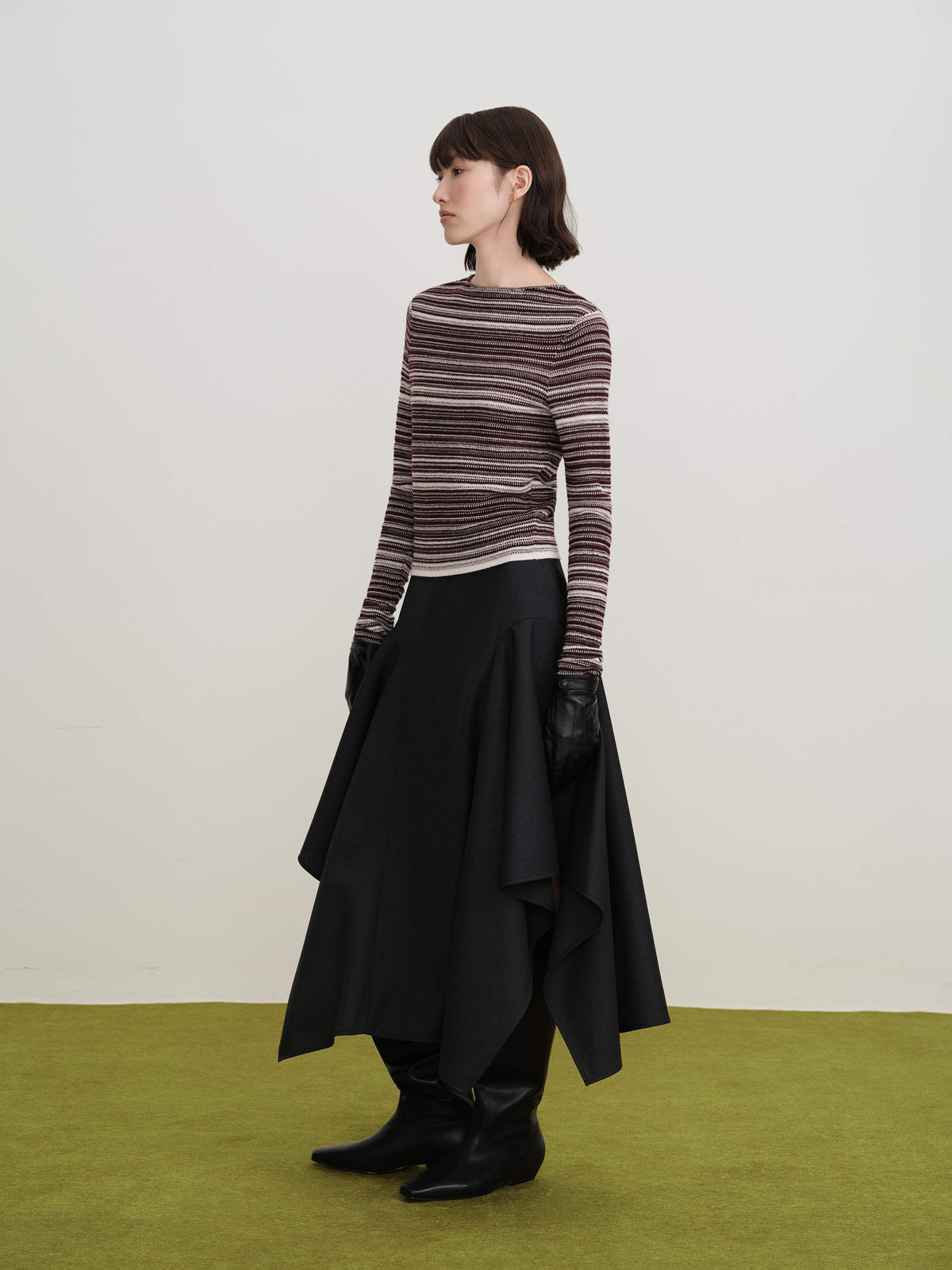 Asymmetric Drape Skirt