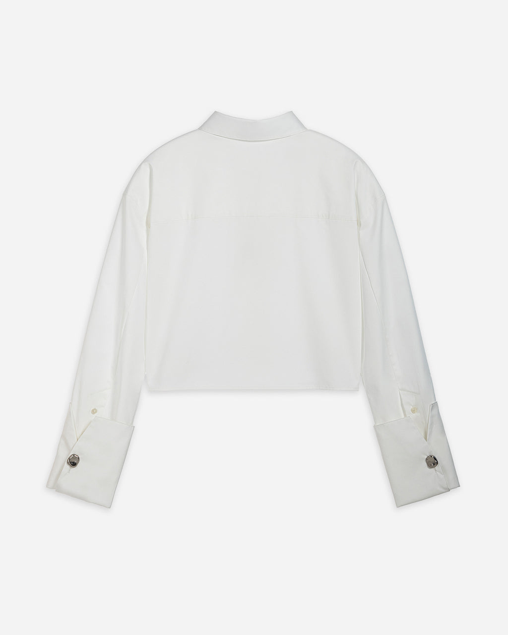 Folded Cuff Cropped Shirt