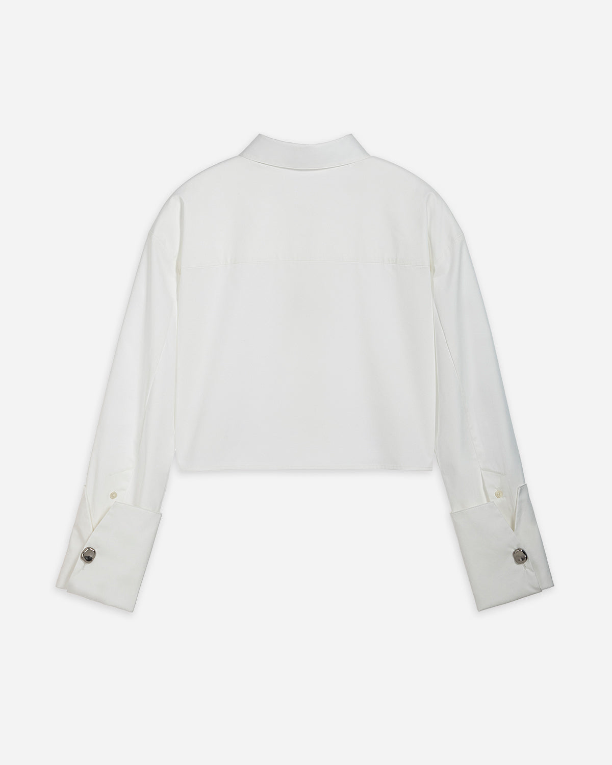 Folded Cuff Cropped Shirt
