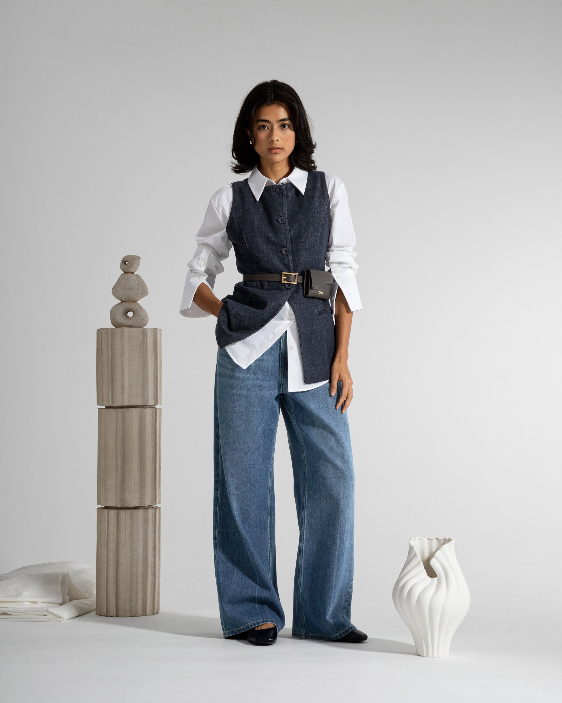 デニム ウエストコート