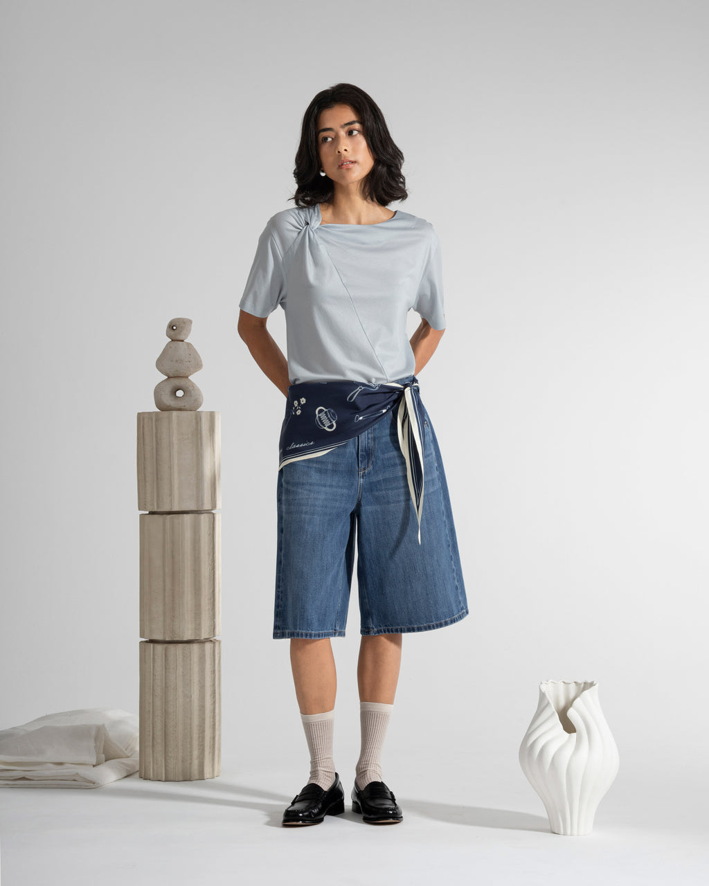 Knotted Shoulder Ss Tee