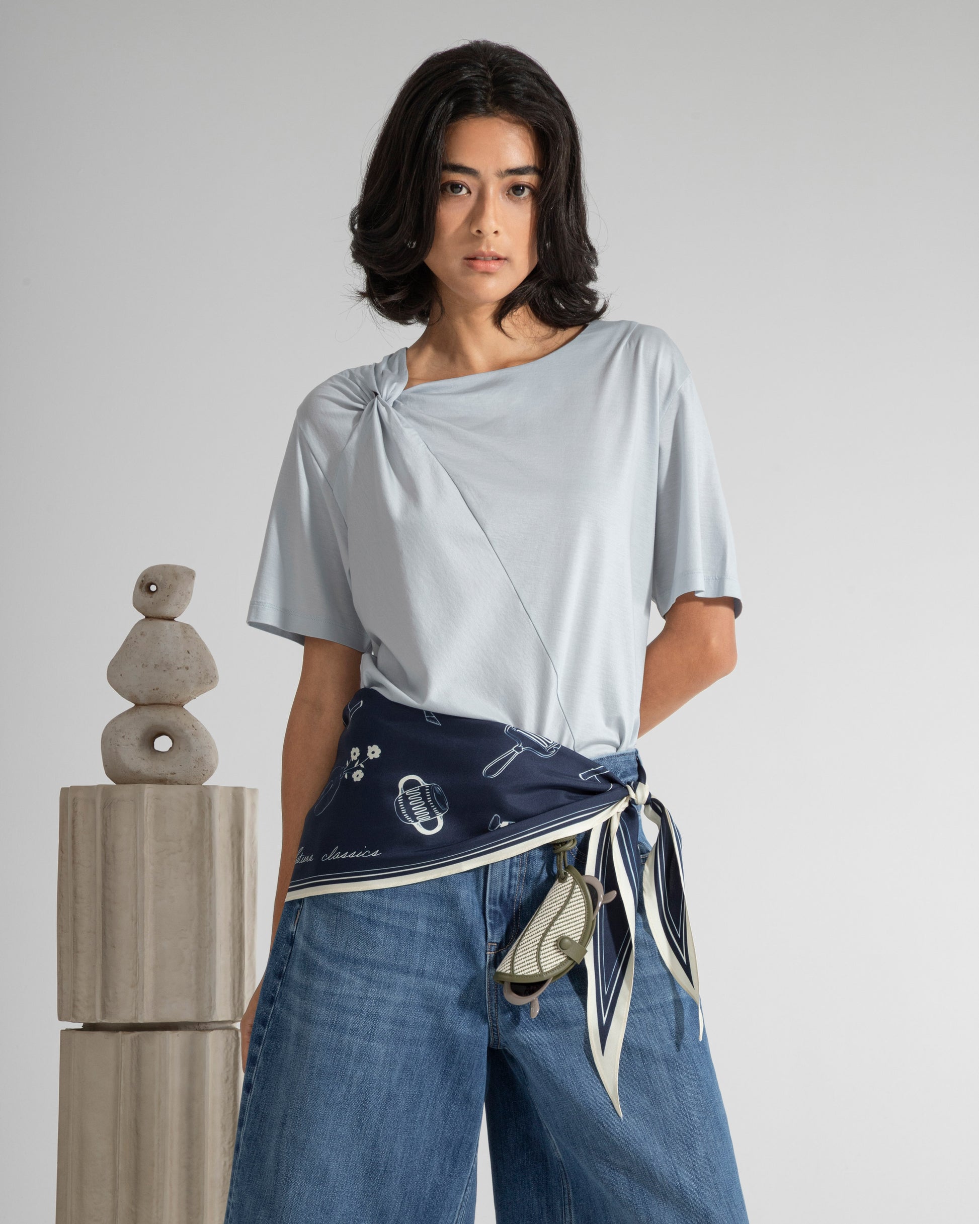 Knotted Shoulder Ss Tee