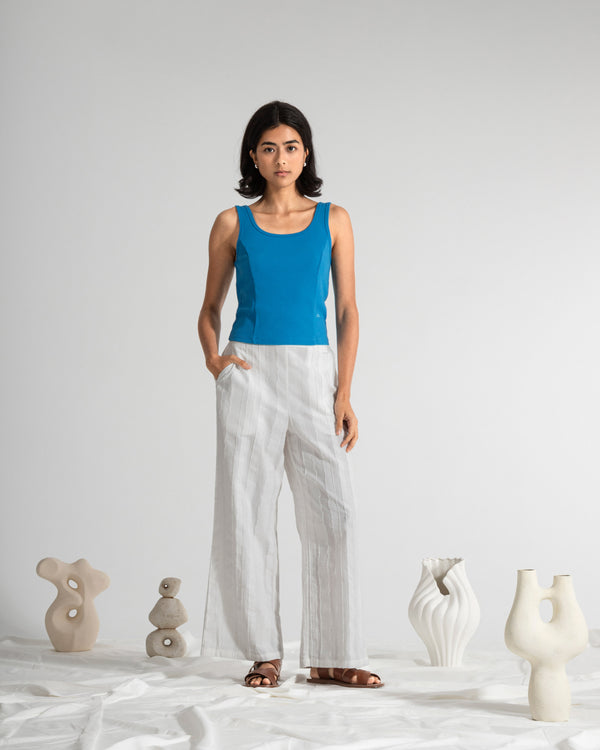 Textured Striped Pants