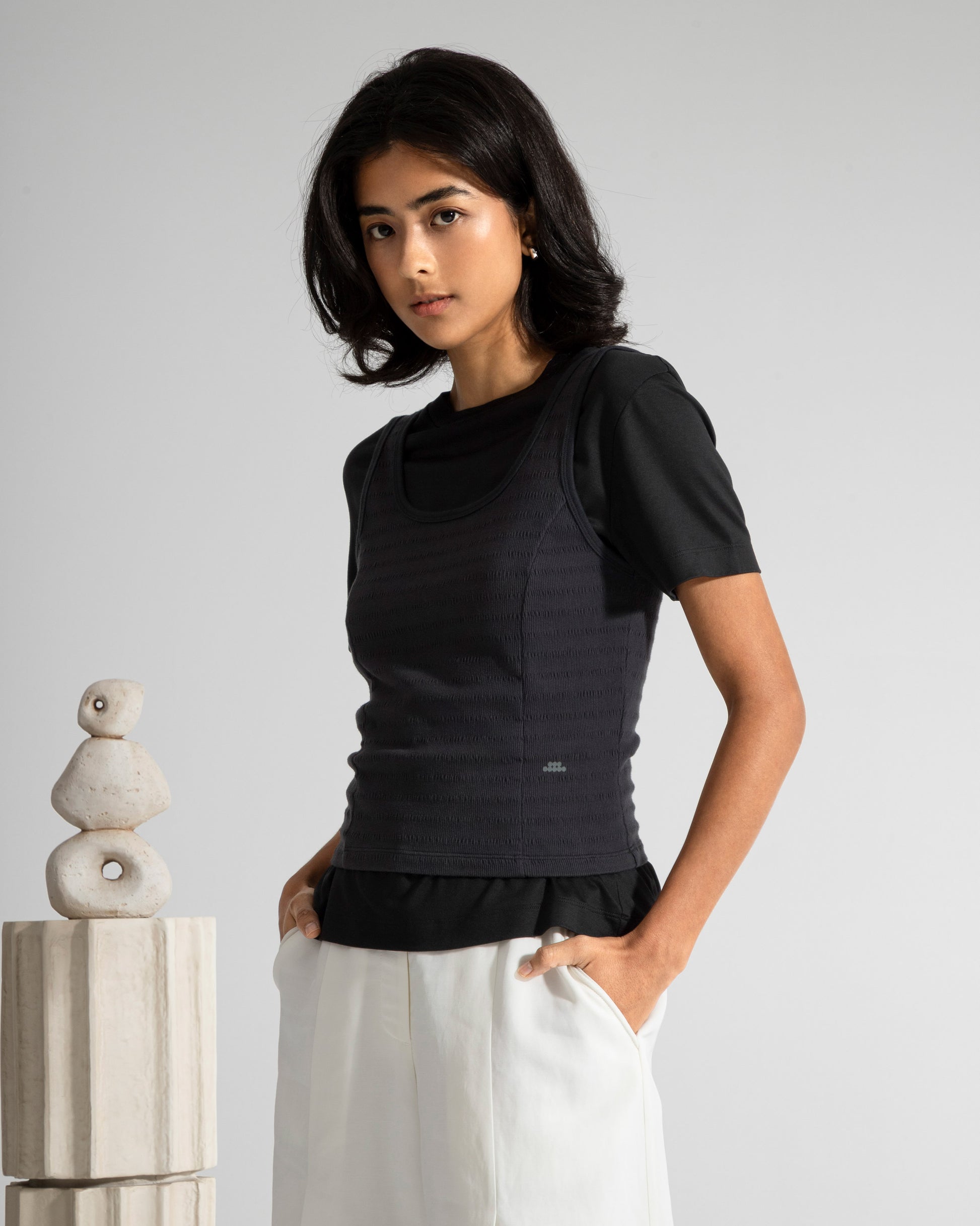 エッセンシャル タンク（ジャカードリブ）