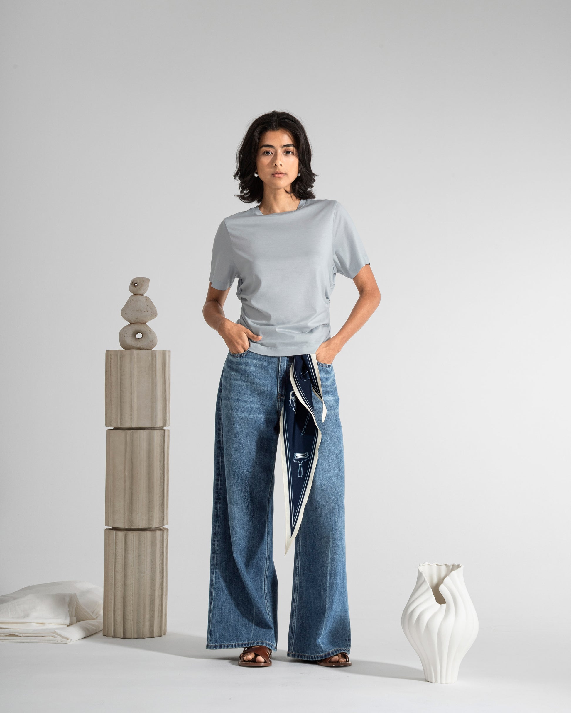 Gathered Waist SS Tee