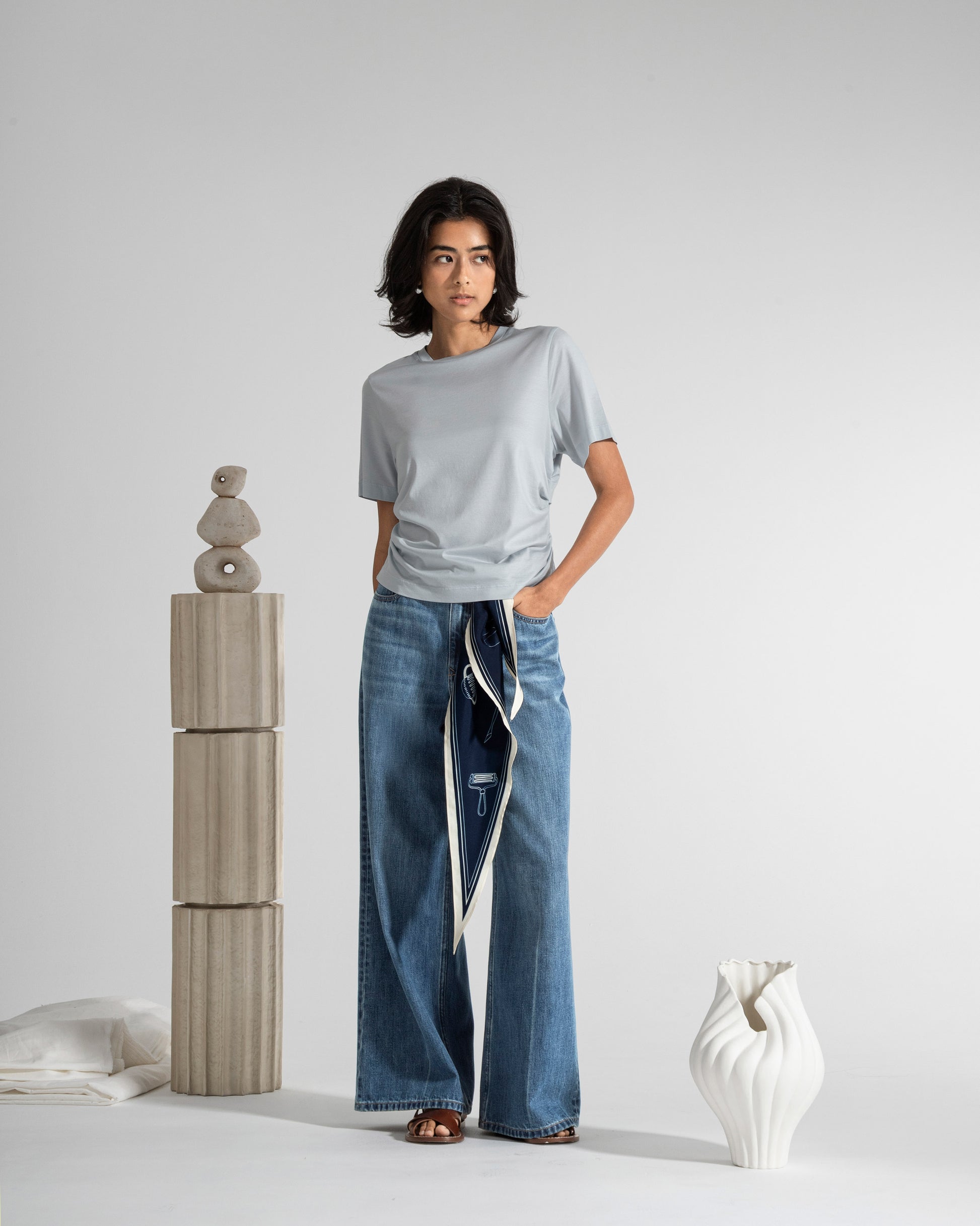 Gathered Waist SS Tee