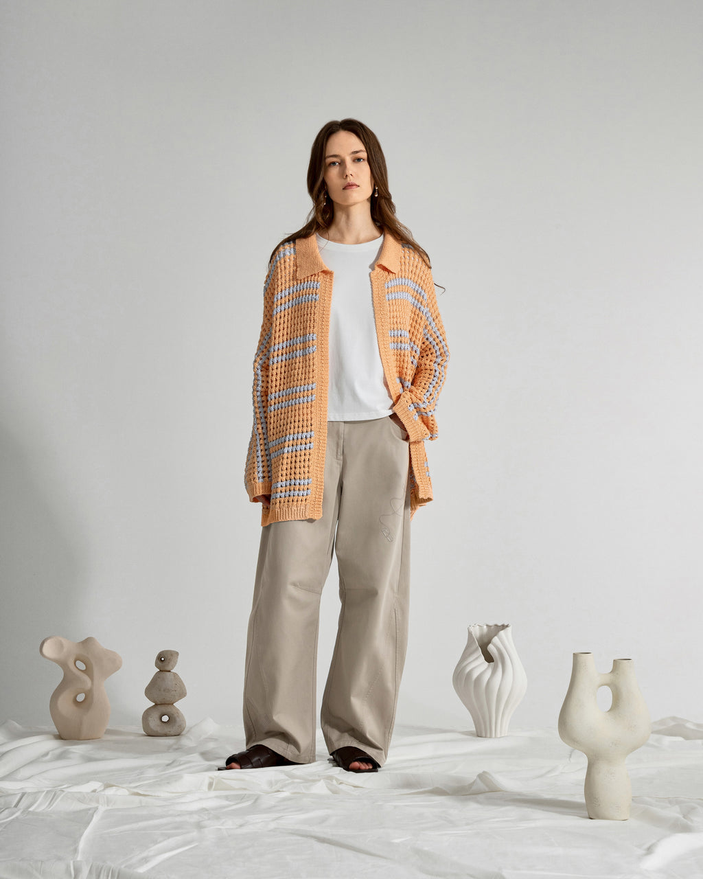 Striped Cocoon Cardigan