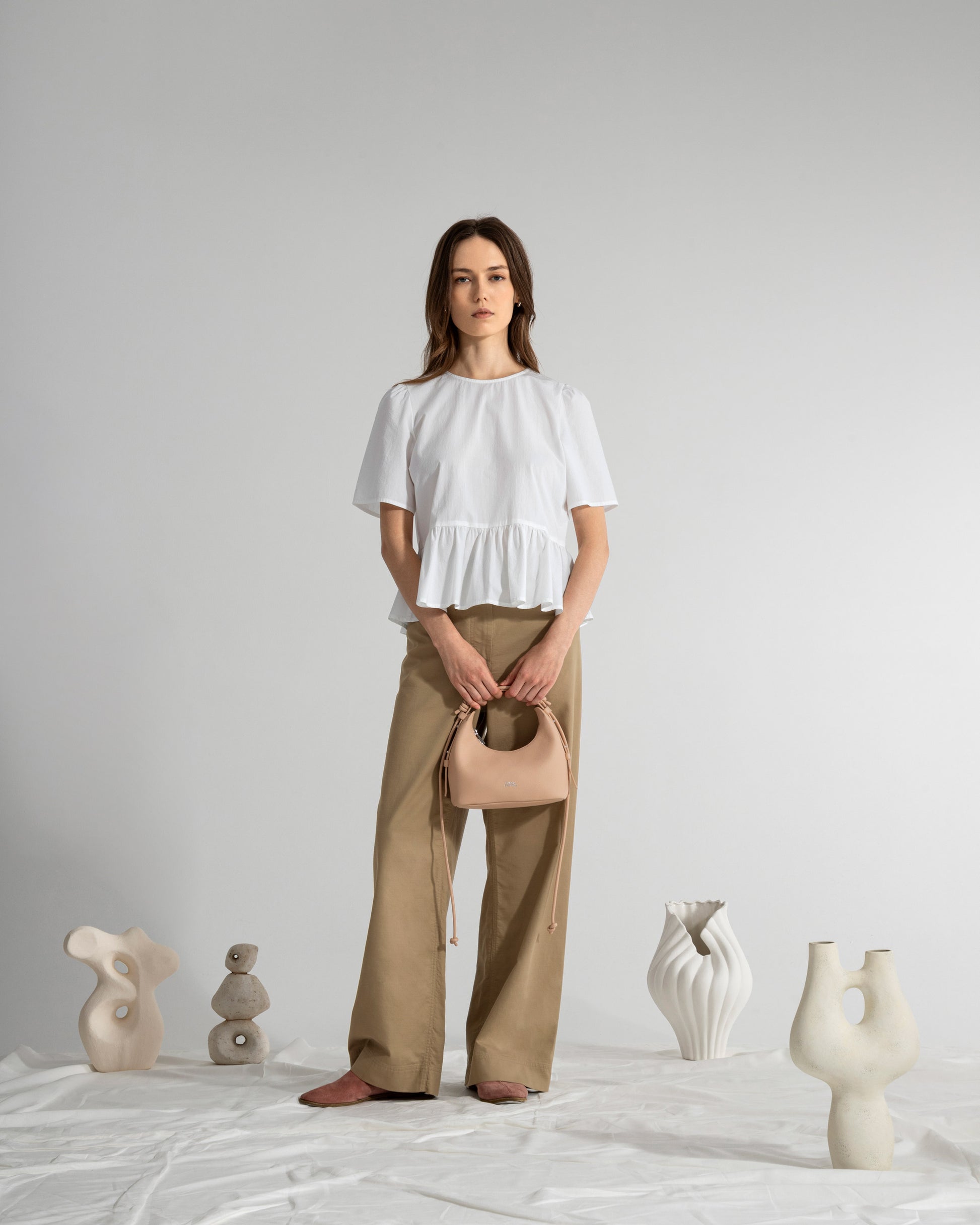 Puff Sleeves Gathered Blouse