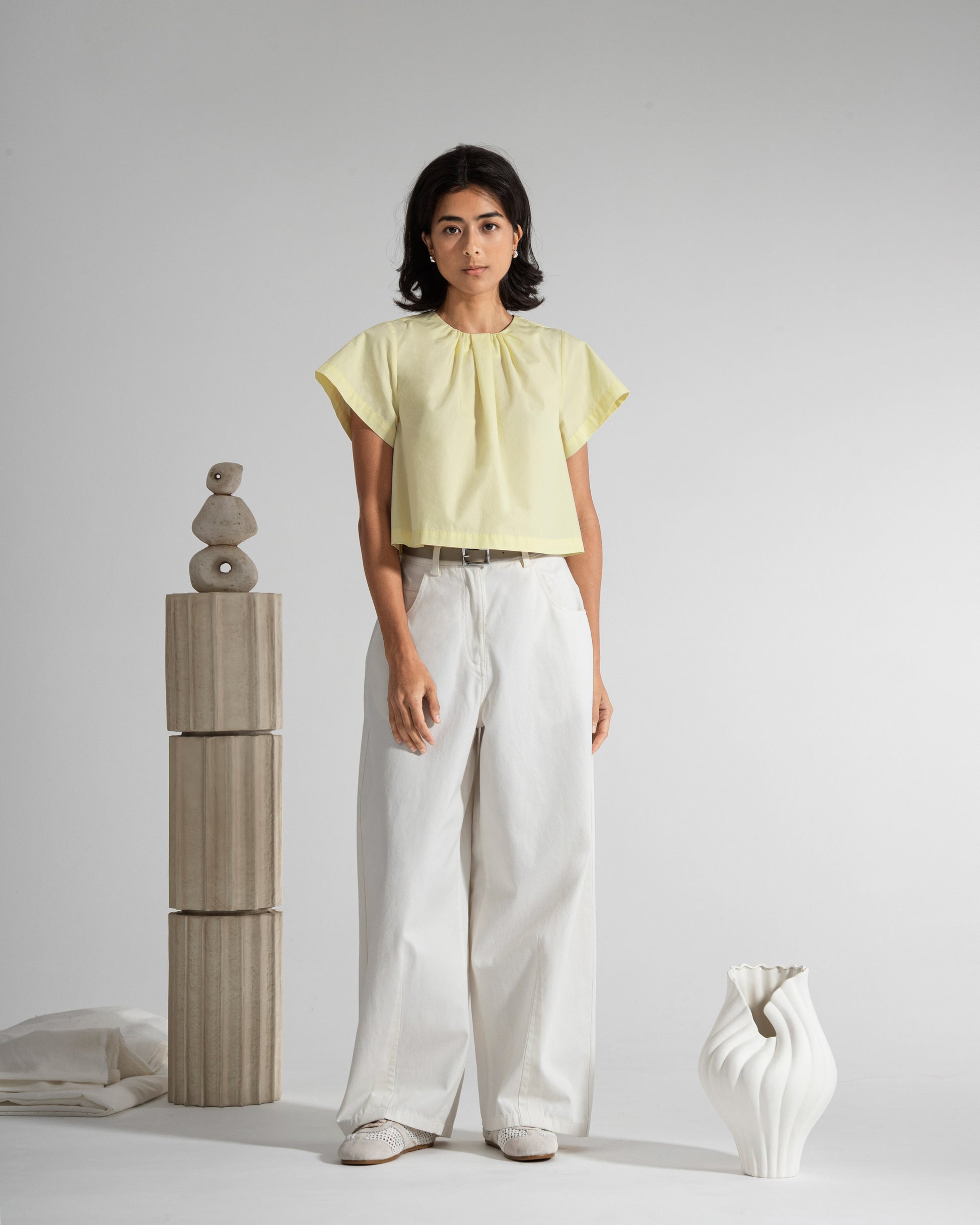 Gathered Neck SS Top