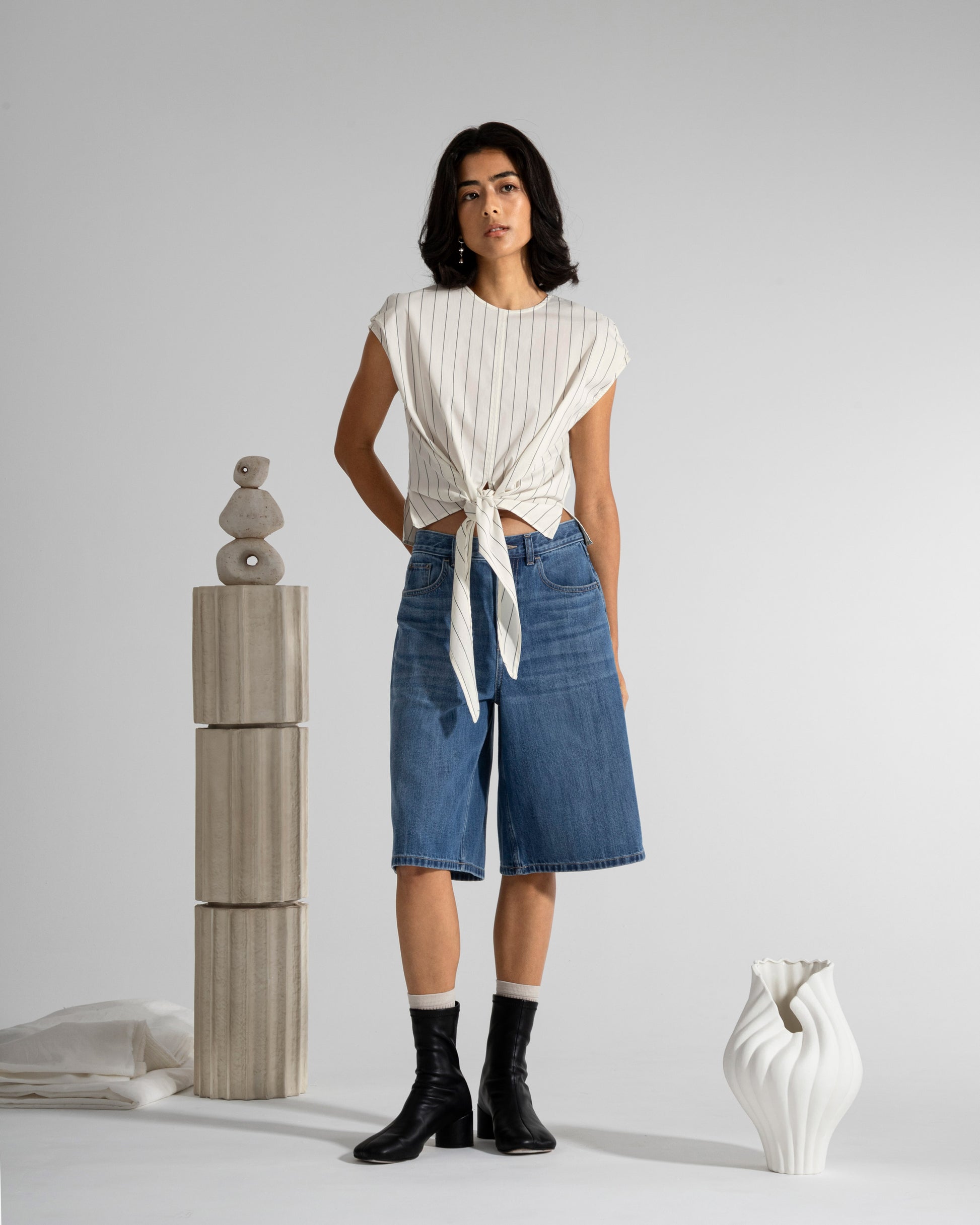 ボーイフレンド デニムショーツ