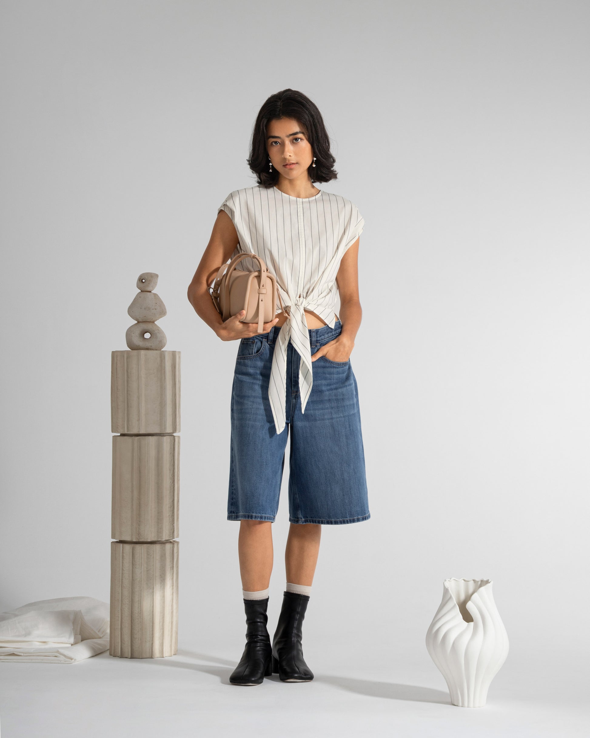 ボーイフレンド デニムショーツ