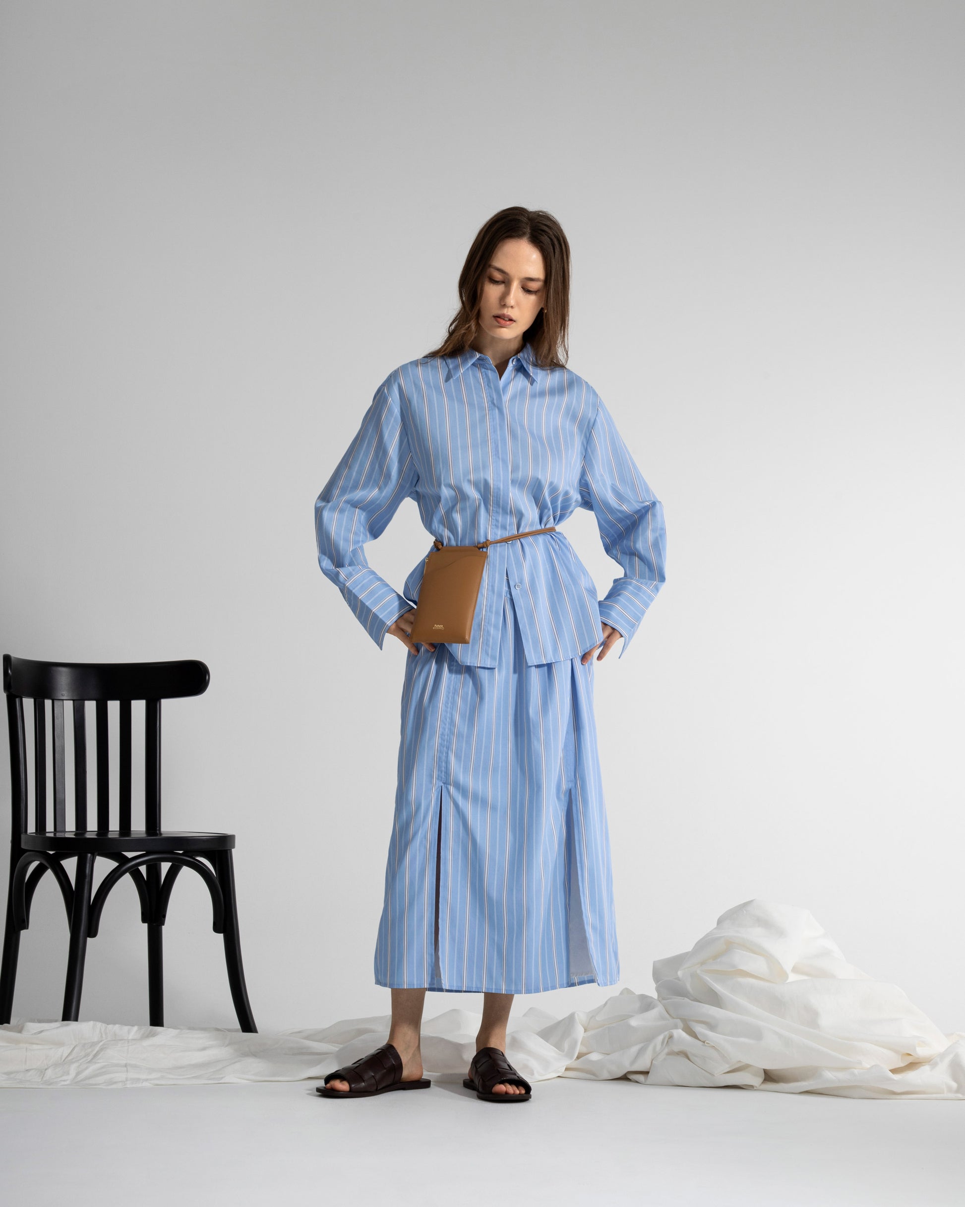 ストライプ オーバーサイズシャツ