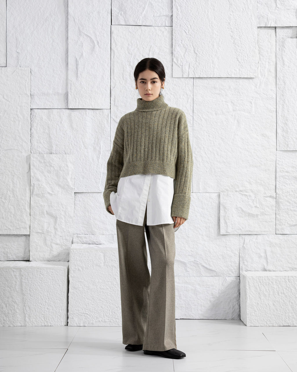Cuffed Turtleneck Sweater
