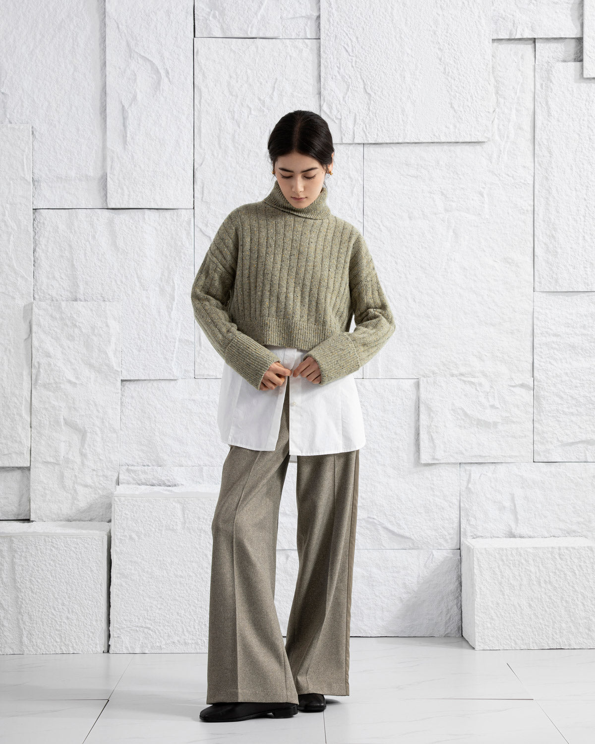 Cuffed Turtleneck Sweater