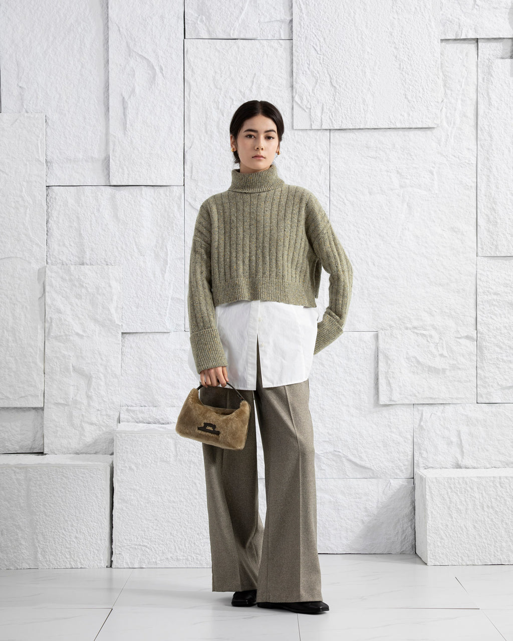 Sheepskin Top Handle Bag