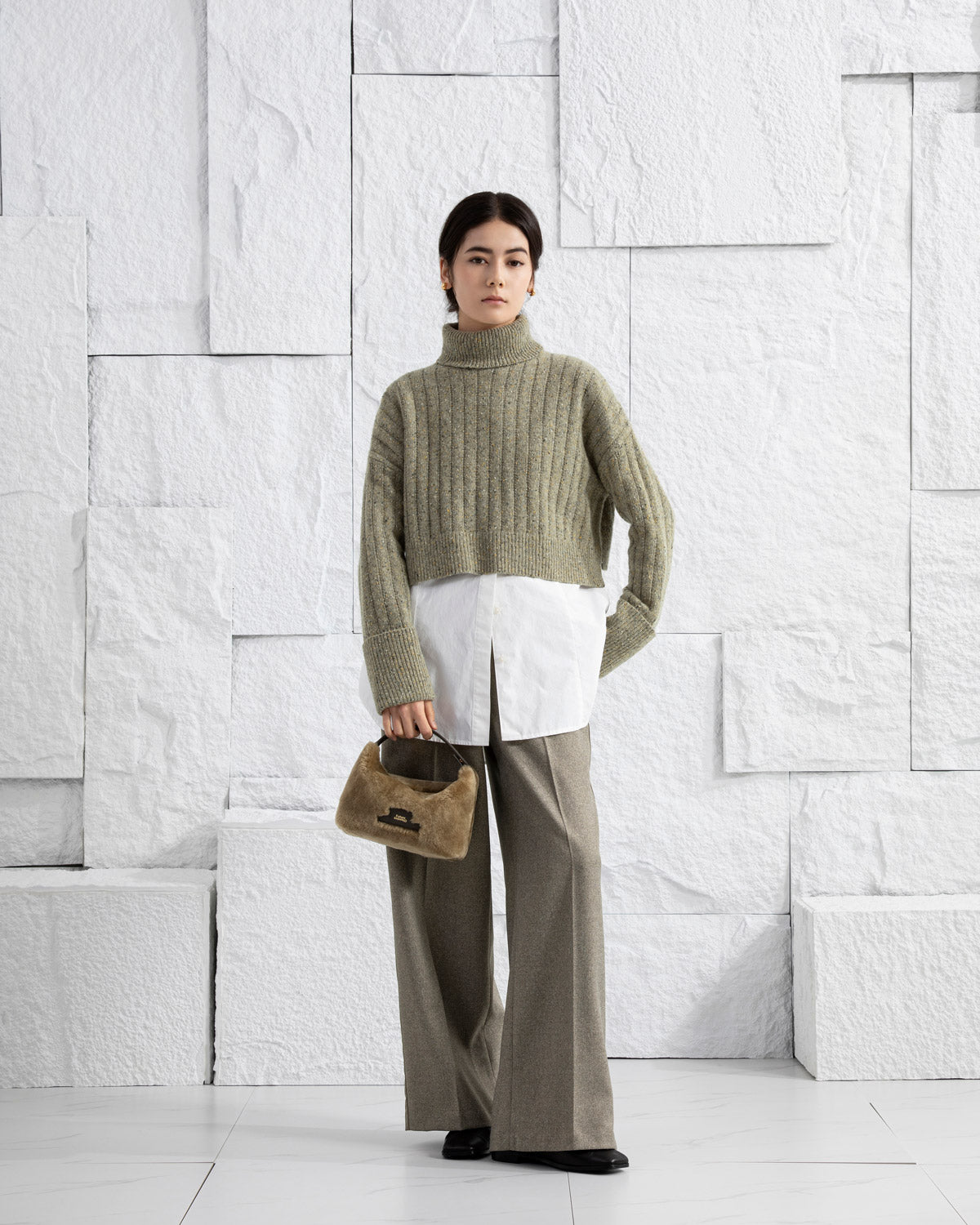 Sheepskin Top Handle Bag