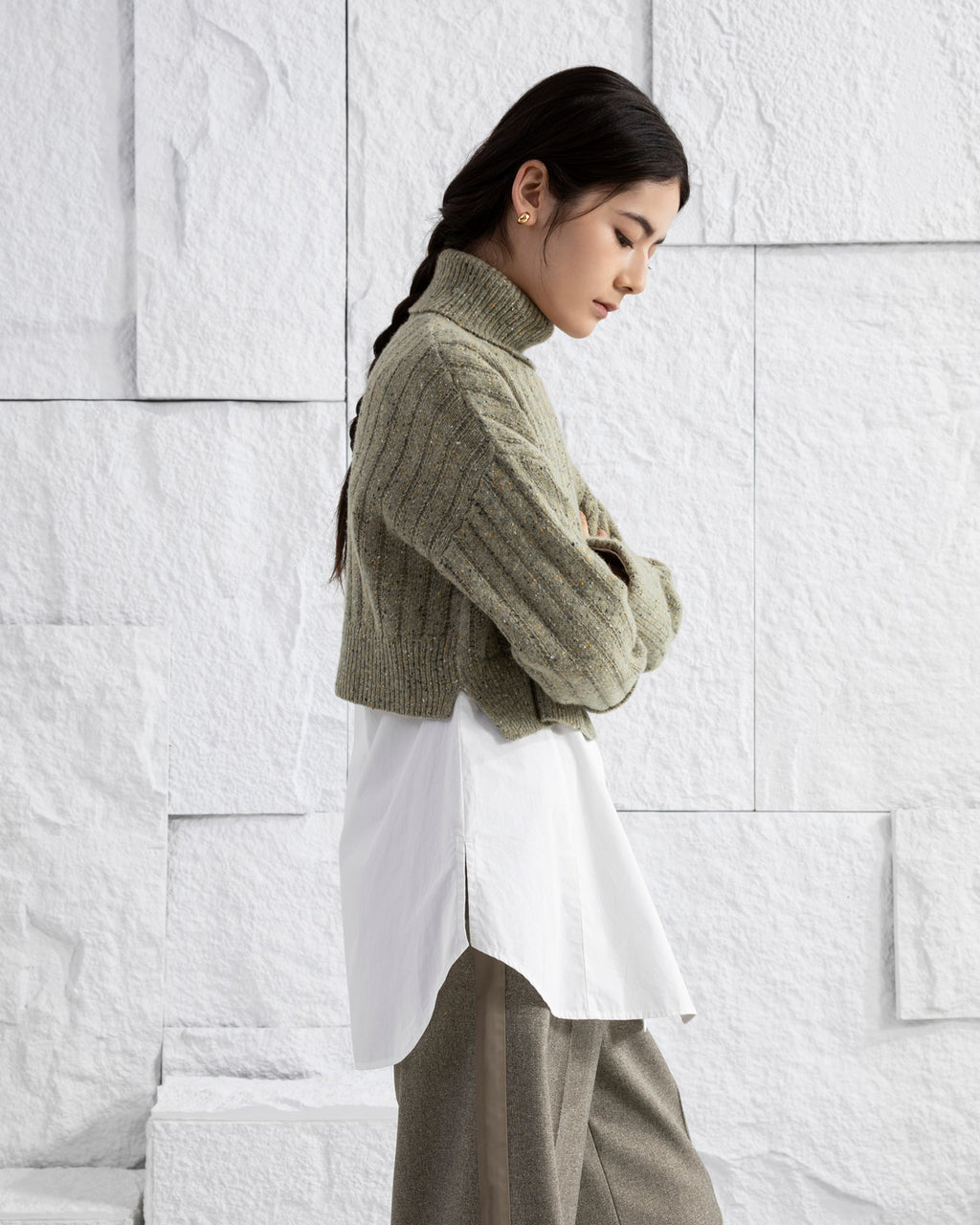 Cuffed Turtleneck Sweater